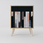 COLLAGE OF RECTANGLES 1-Door Sideboard in Oak Effect