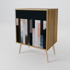 COLLAGE OF RECTANGLES 1-Door Sideboard in Oak Effect