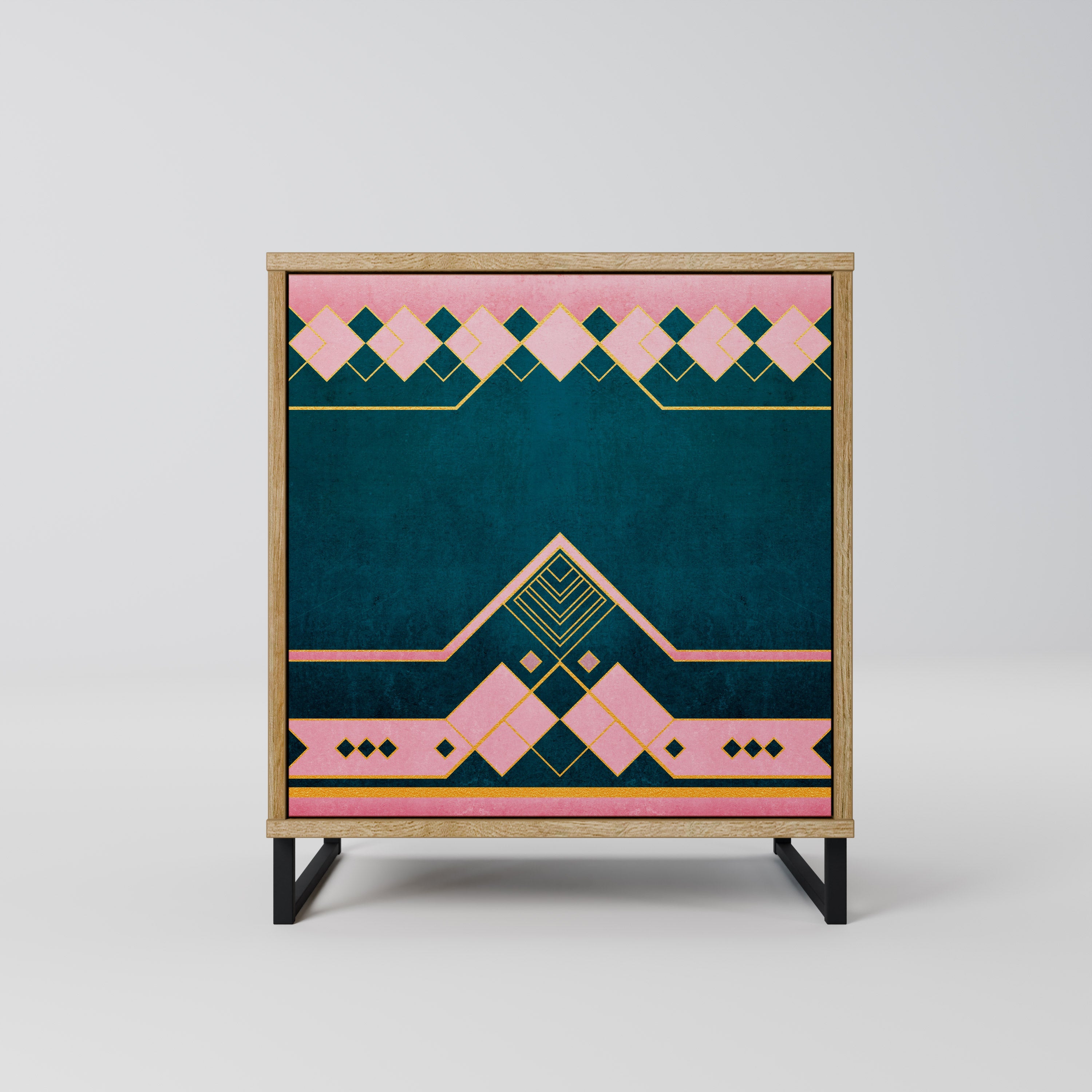 ROYAL COMPOSITION Aparador de 1 Porta em Efeito Carvalho