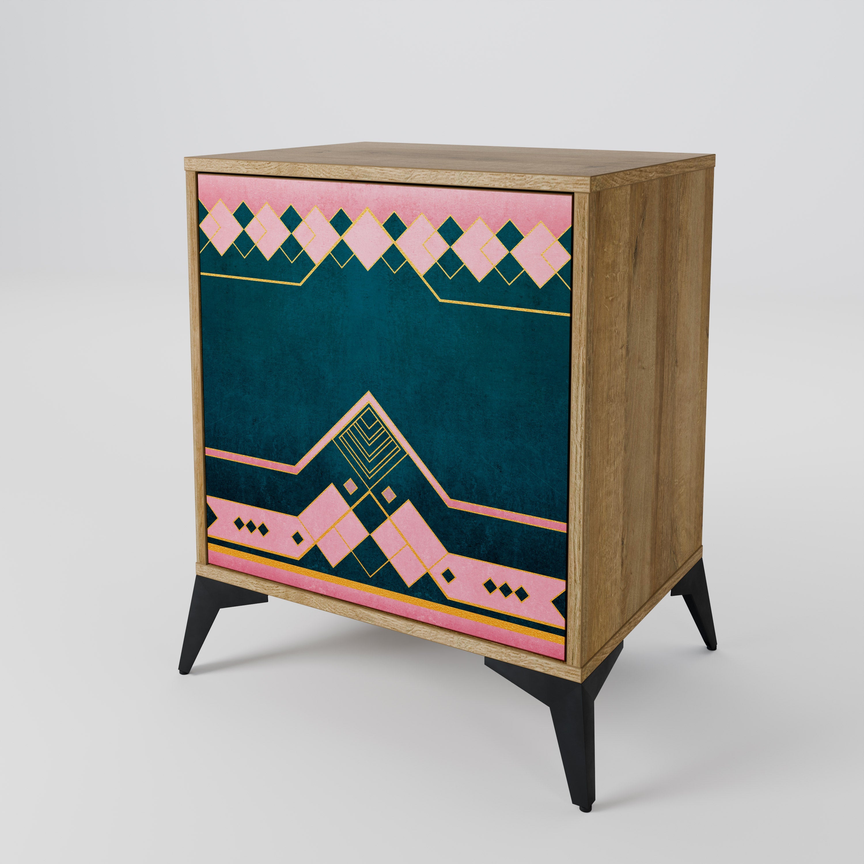 ROYAL COMPOSITION Aparador de 1 Porta em Efeito Carvalho