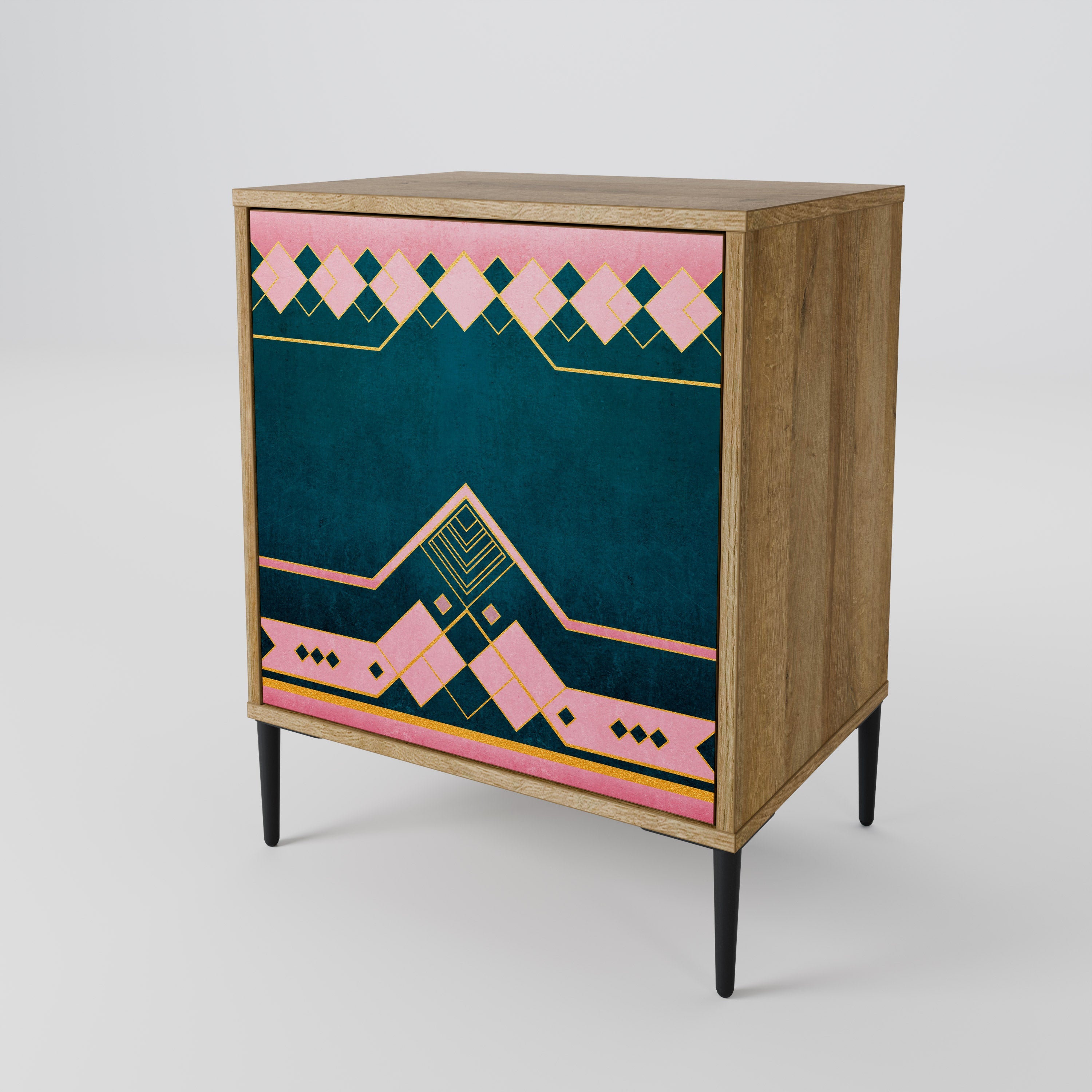 ROYAL COMPOSITION Aparador de 1 Porta em Efeito Carvalho