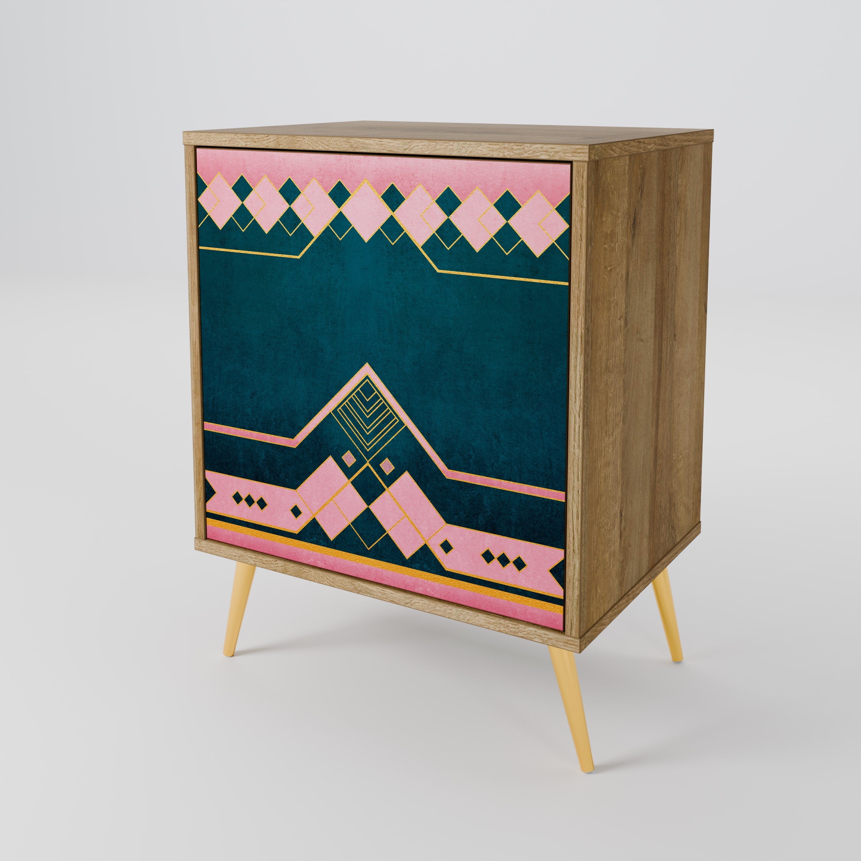 ROYAL COMPOSITION Aparador de 1 Porta em Efeito Carvalho