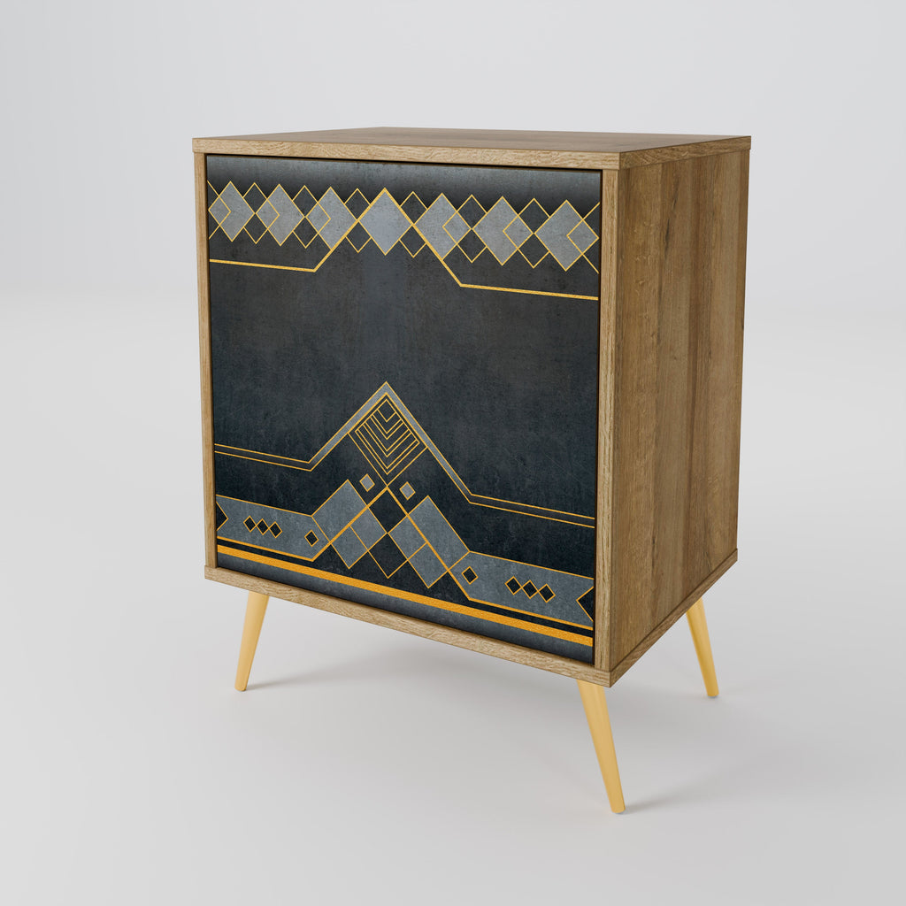 ROYAL ORDINARINESS Aparador de 1 Porta em Efeito Carvalho