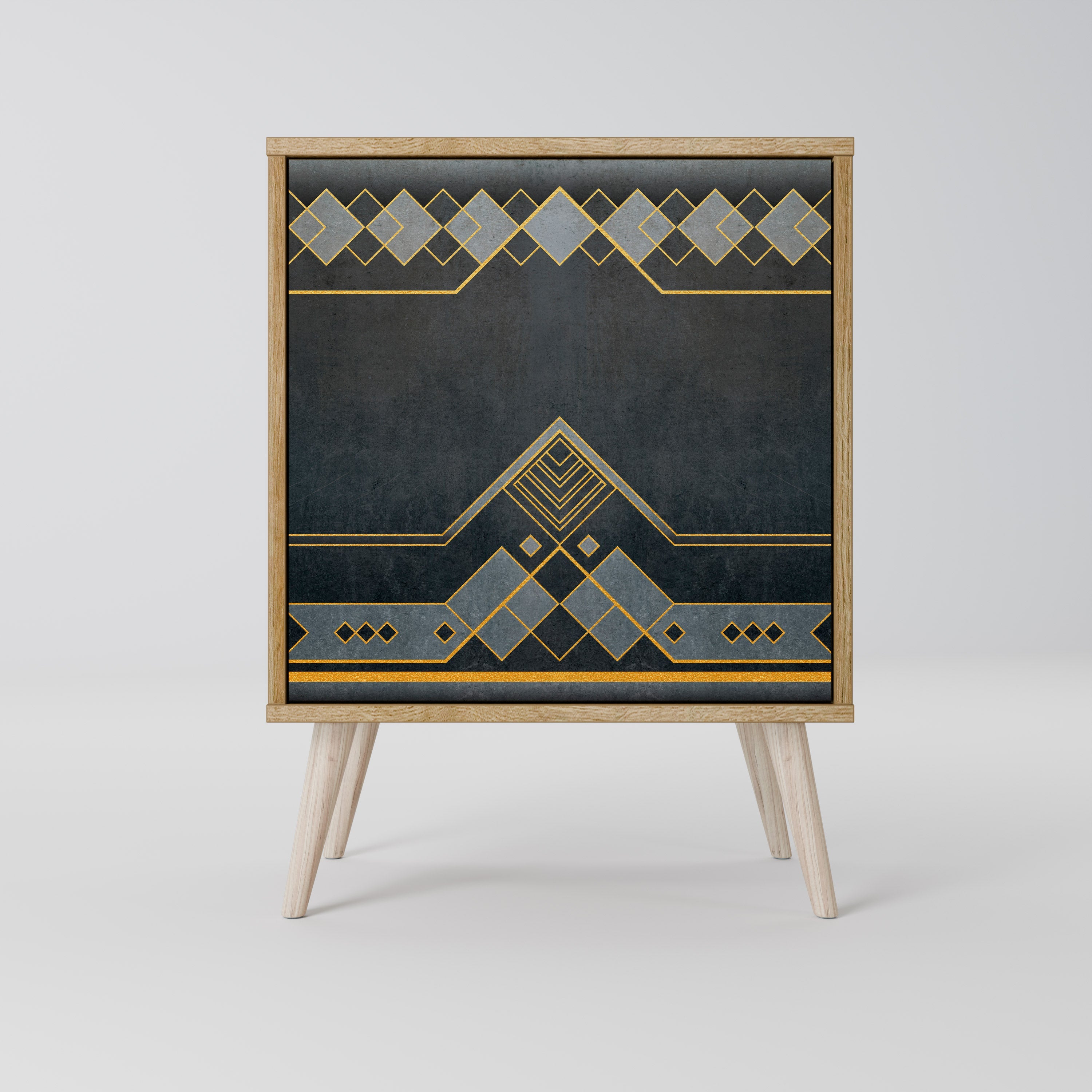 ROYAL ORDINARINESS Aparador de 1 Porta em Efeito Carvalho