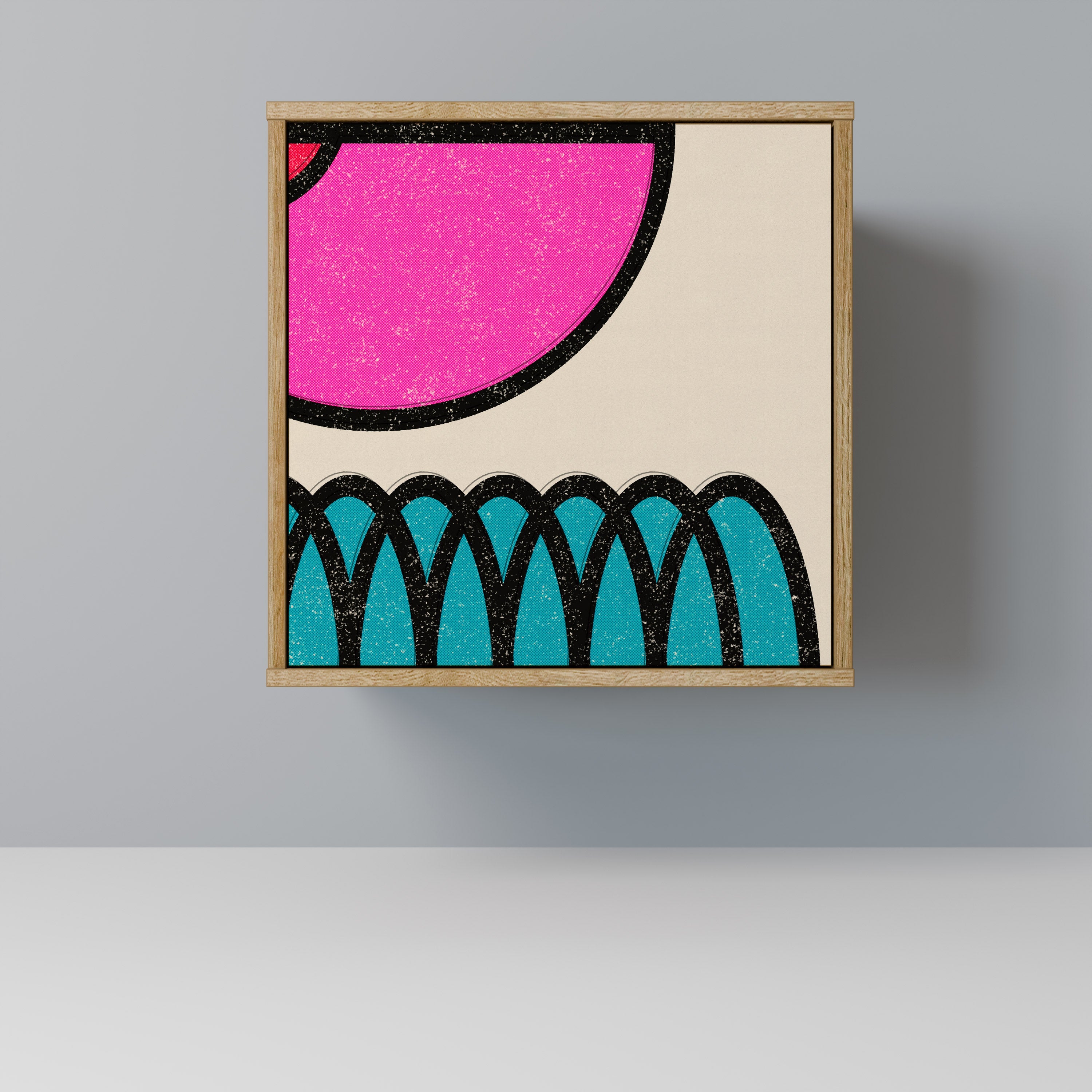 GEOMETRIC RHAPSODY Aparador de 1 Porta em Efeito Carvalho