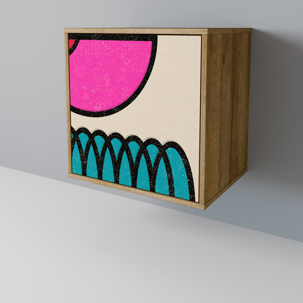 GEOMETRIC RHAPSODY Aparador de 1 Porta em Efeito Carvalho