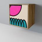 GEOMETRIC RHAPSODY Aparador de 1 Porta em Efeito Carvalho