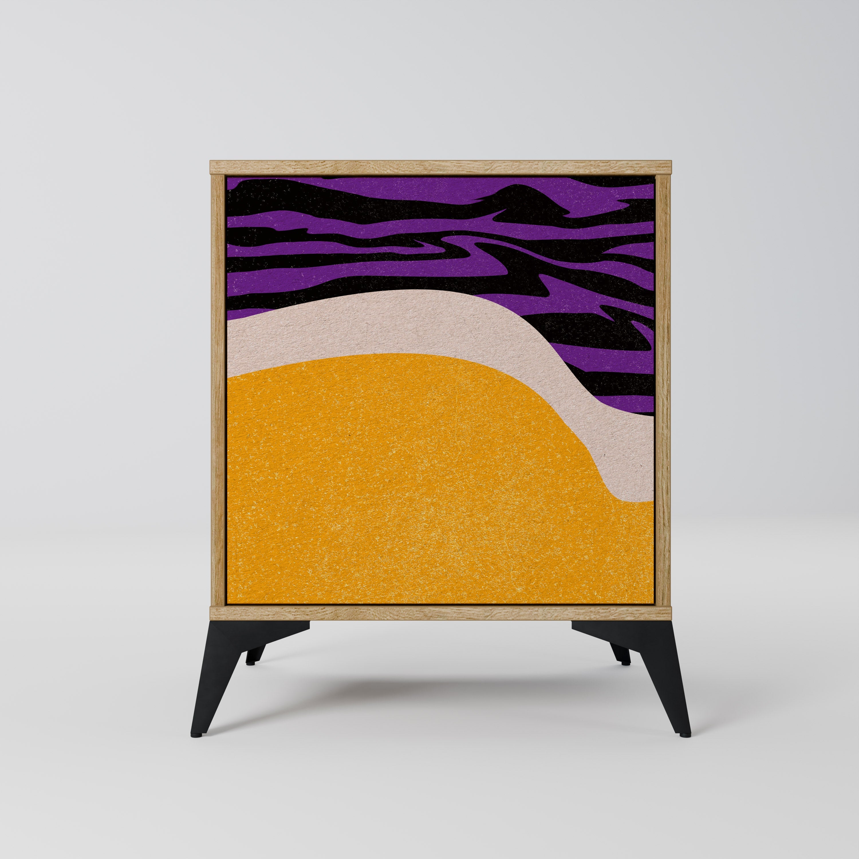 INDEPENDENT BORDER Aparador de 1 Porta em Efeito Carvalho