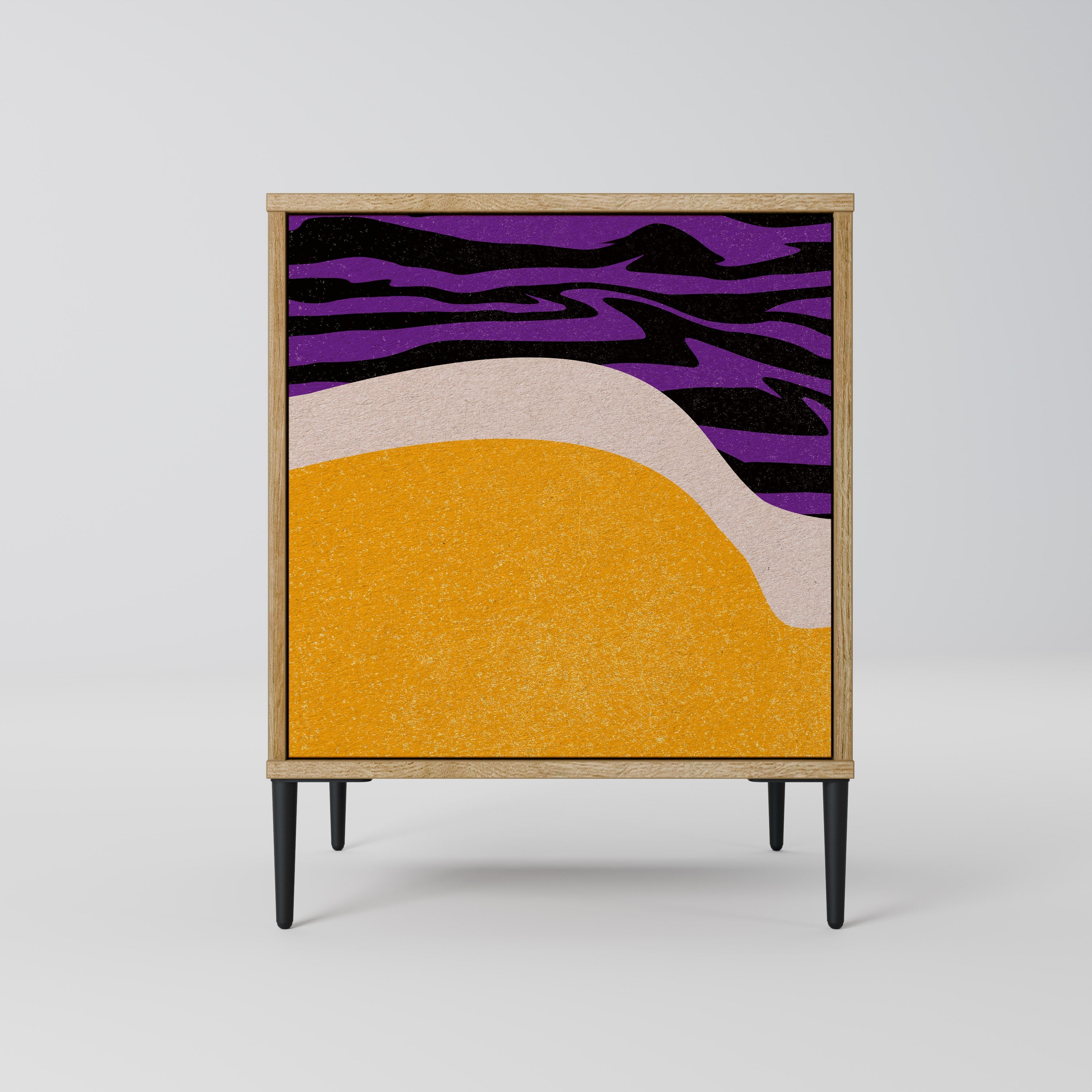 INDEPENDENT BORDER Aparador de 1 Porta em Efeito Carvalho