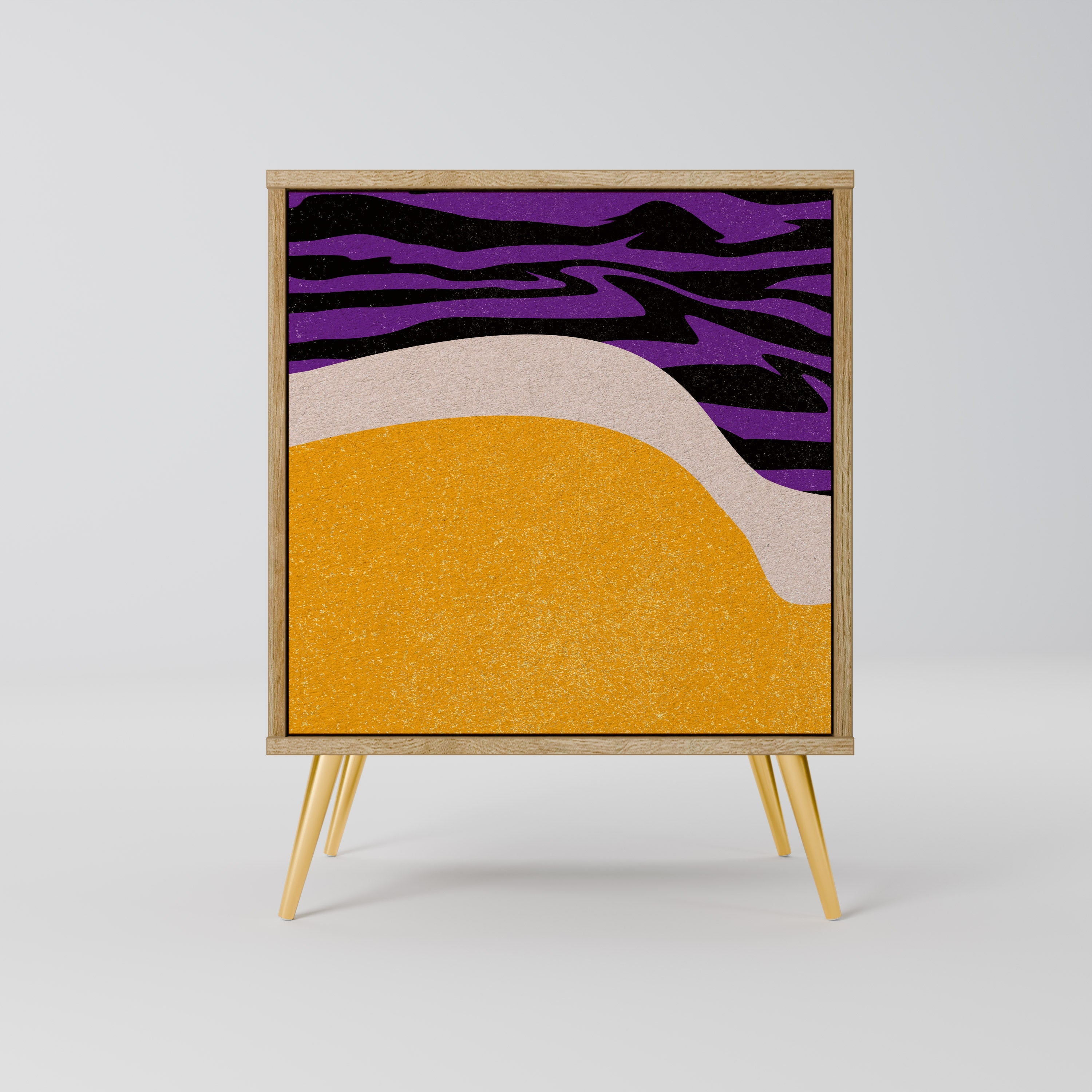 INDEPENDENT BORDER Aparador de 1 Porta em Efeito Carvalho