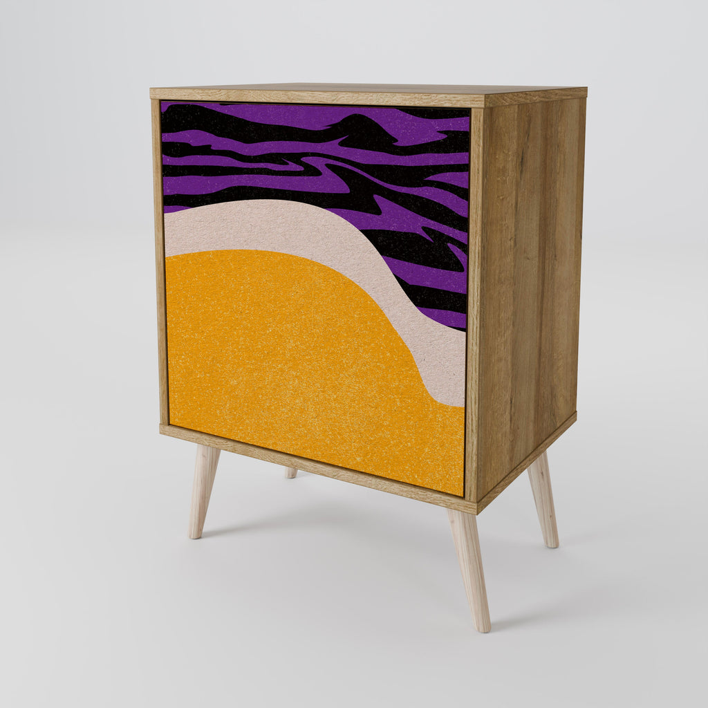 INDEPENDENT BORDER Aparador de 1 Porta em Efeito Carvalho