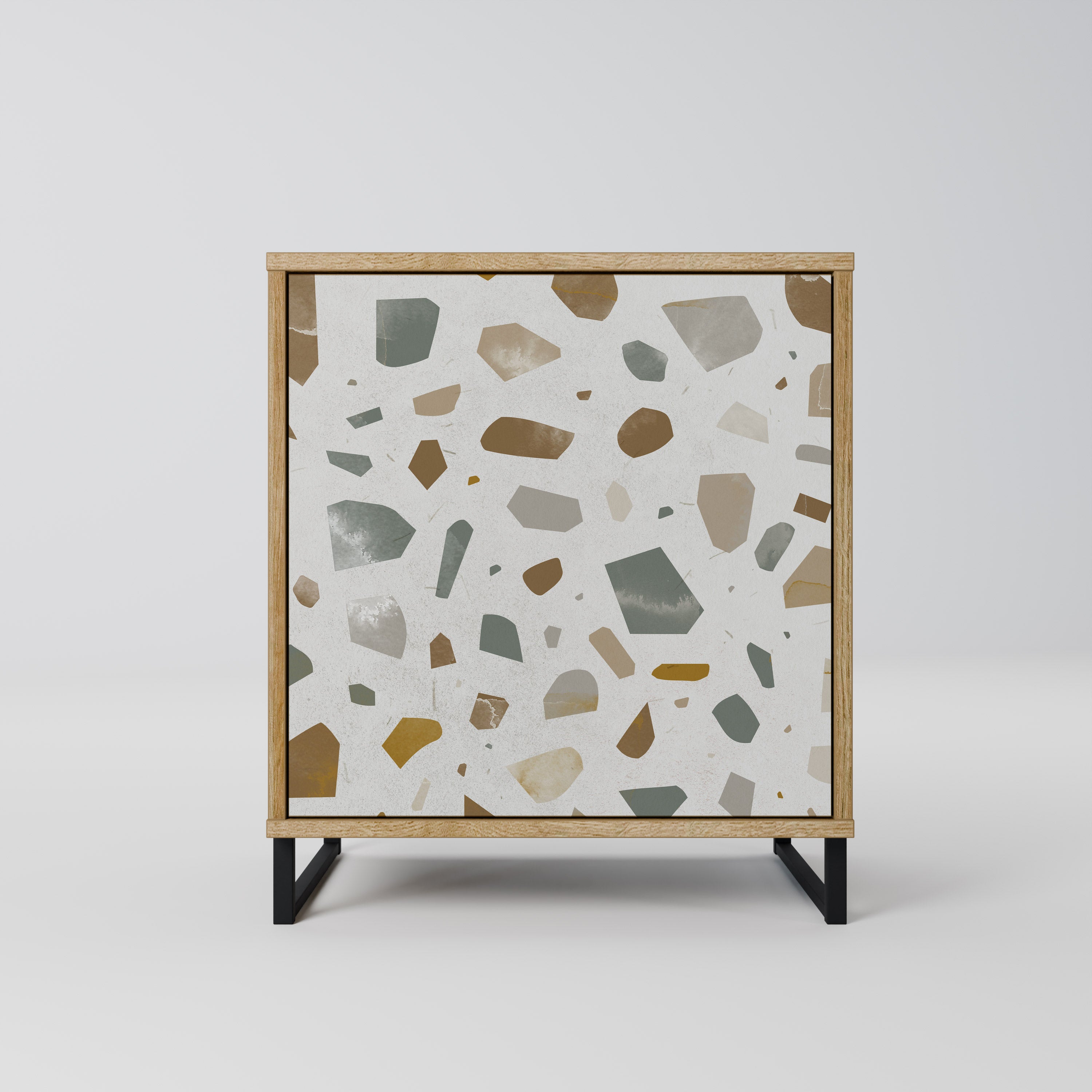 PIECES OF TOMORROW Aparador de 1 Porta em Efeito Carvalho