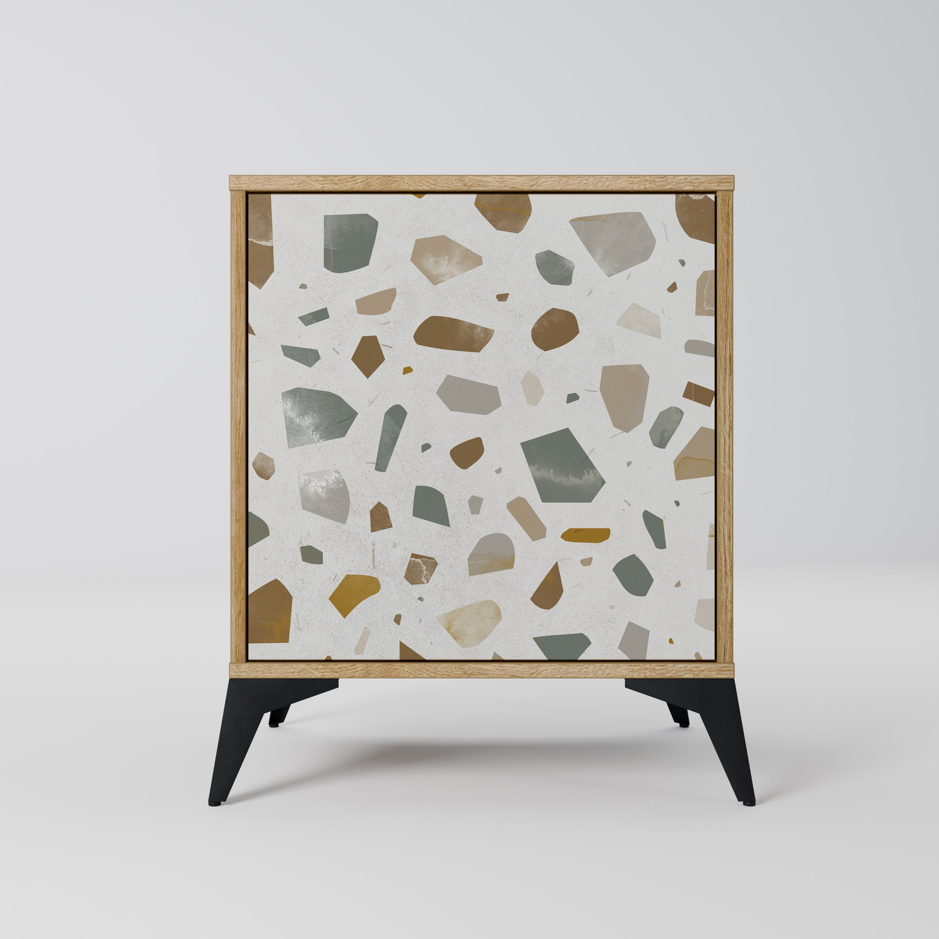 PIECES OF TOMORROW Aparador de 1 Porta em Efeito Carvalho