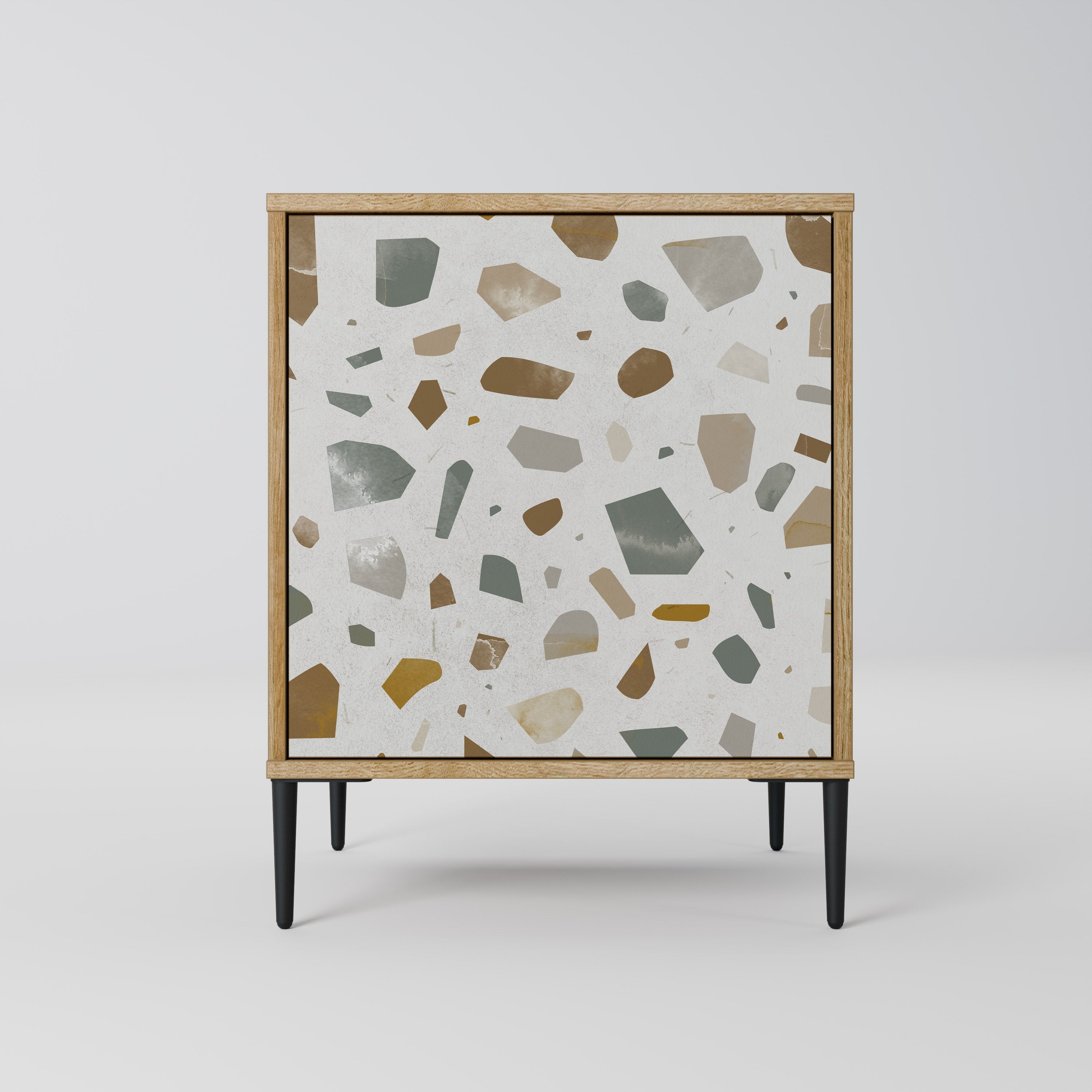 PIECES OF TOMORROW Aparador de 1 Porta em Efeito Carvalho