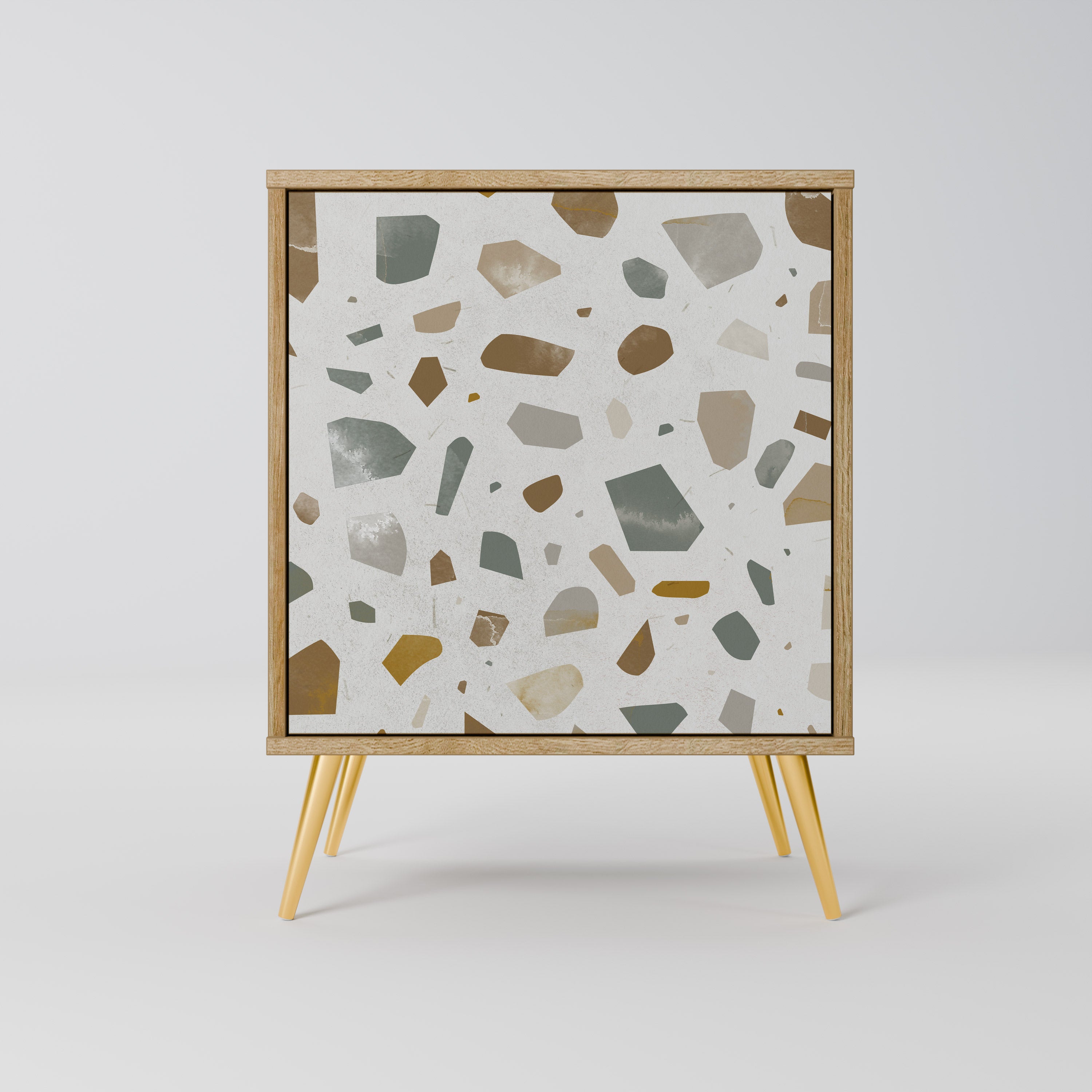 PIECES OF TOMORROW Aparador de 1 Porta em Efeito Carvalho