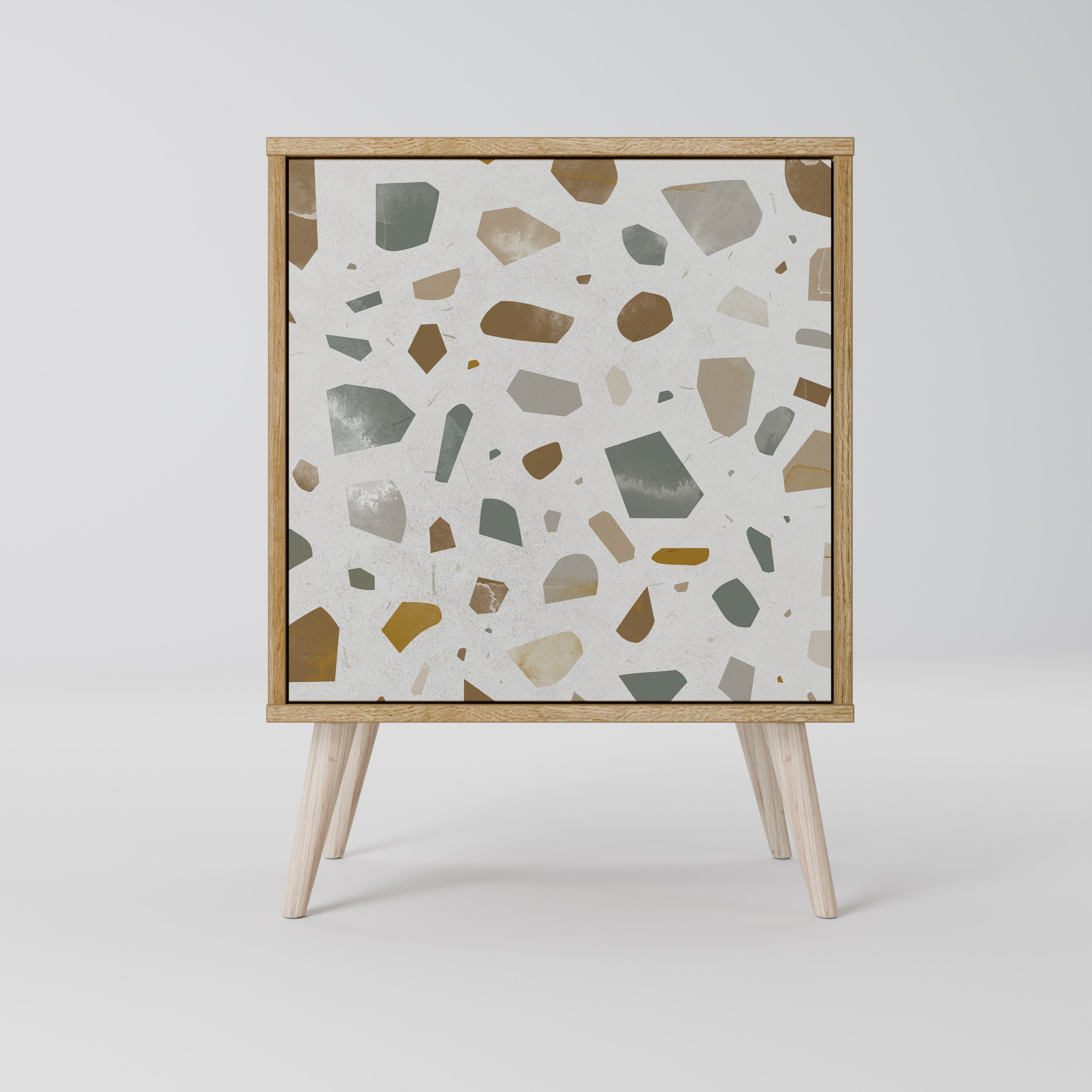 PIECES OF TOMORROW Aparador de 1 Porta em Efeito Carvalho