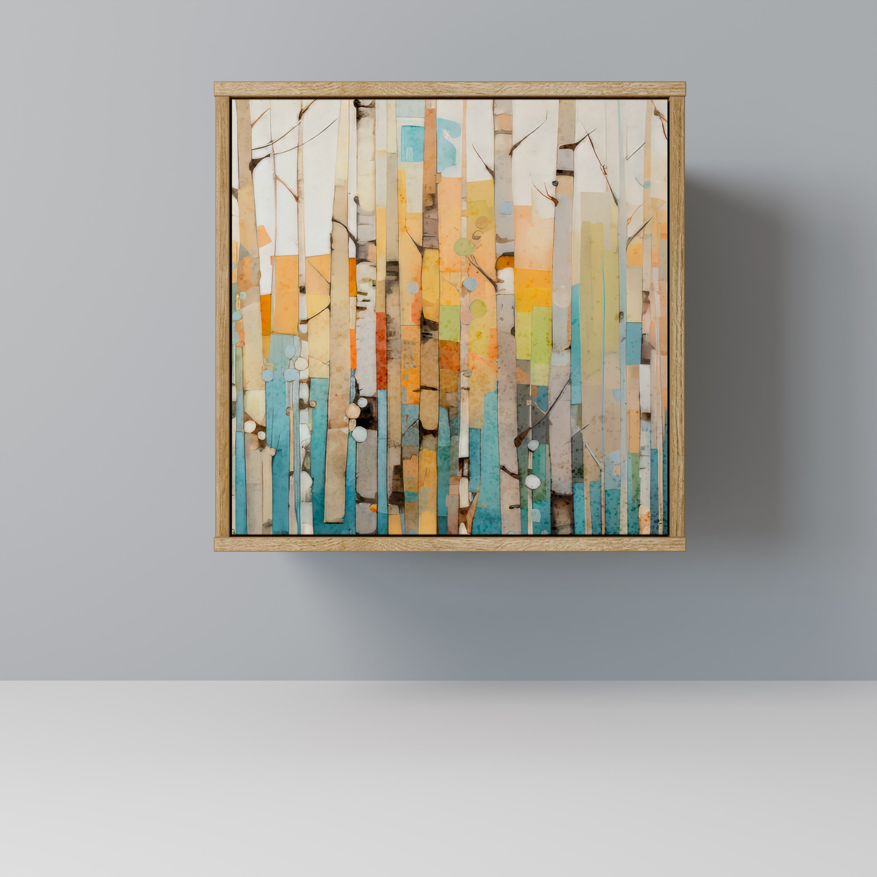 BIRCH KALEIDOSCOPE Aparador de 1 Porta em Efeito Carvalho