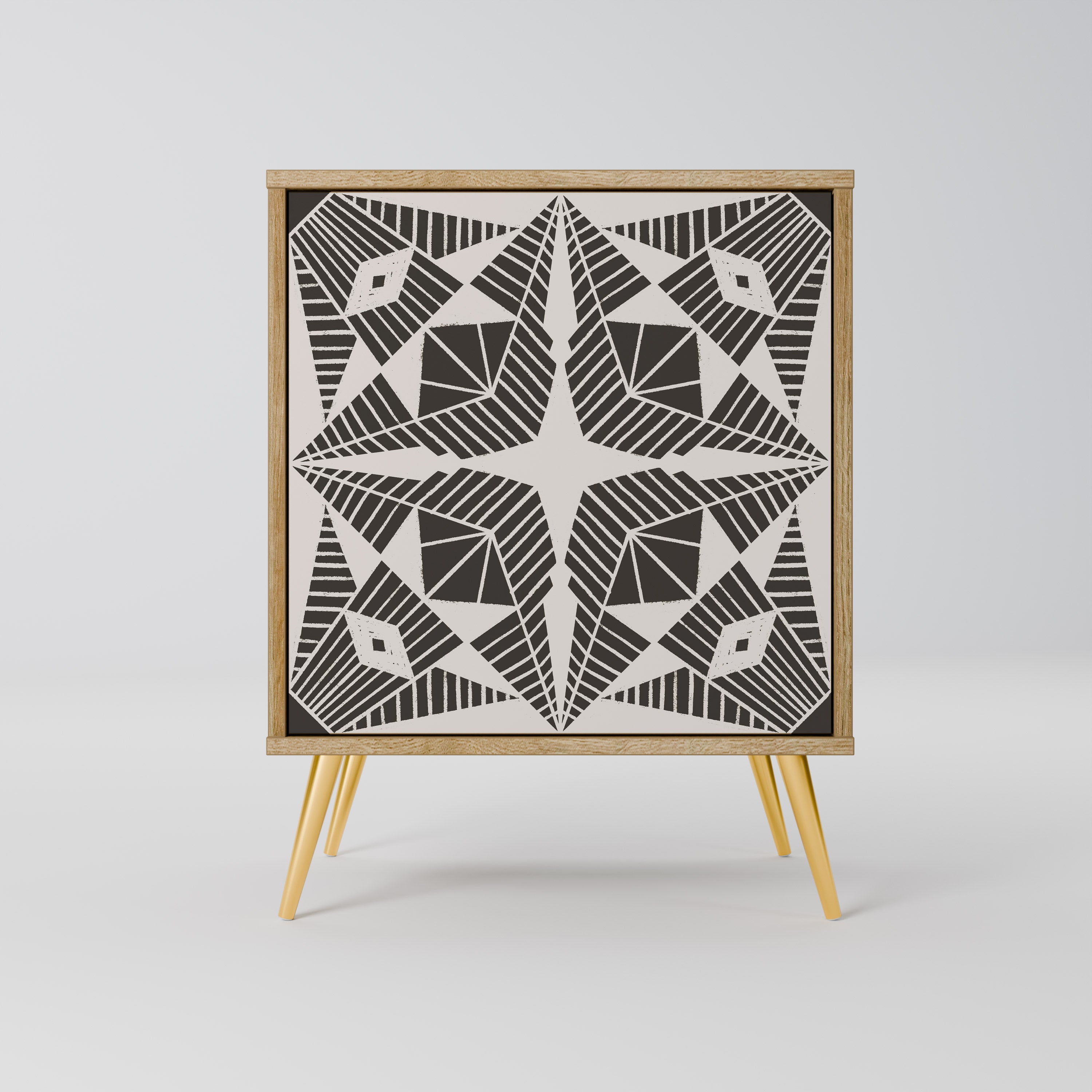 MONOCHROME NEXUS Aparador de 1 Porta em Efeito Carvalho