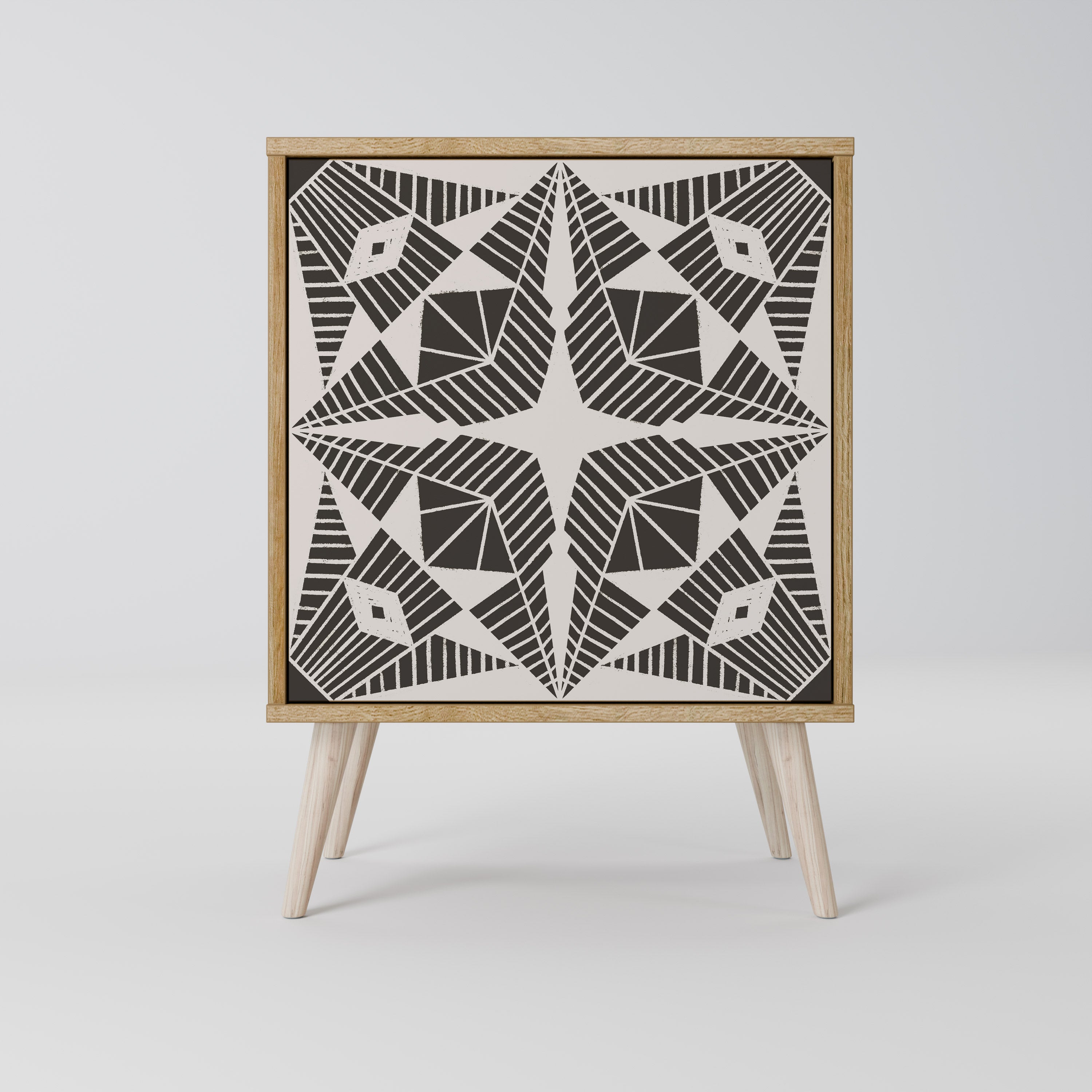 MONOCHROME NEXUS Aparador de 1 Porta em Efeito Carvalho