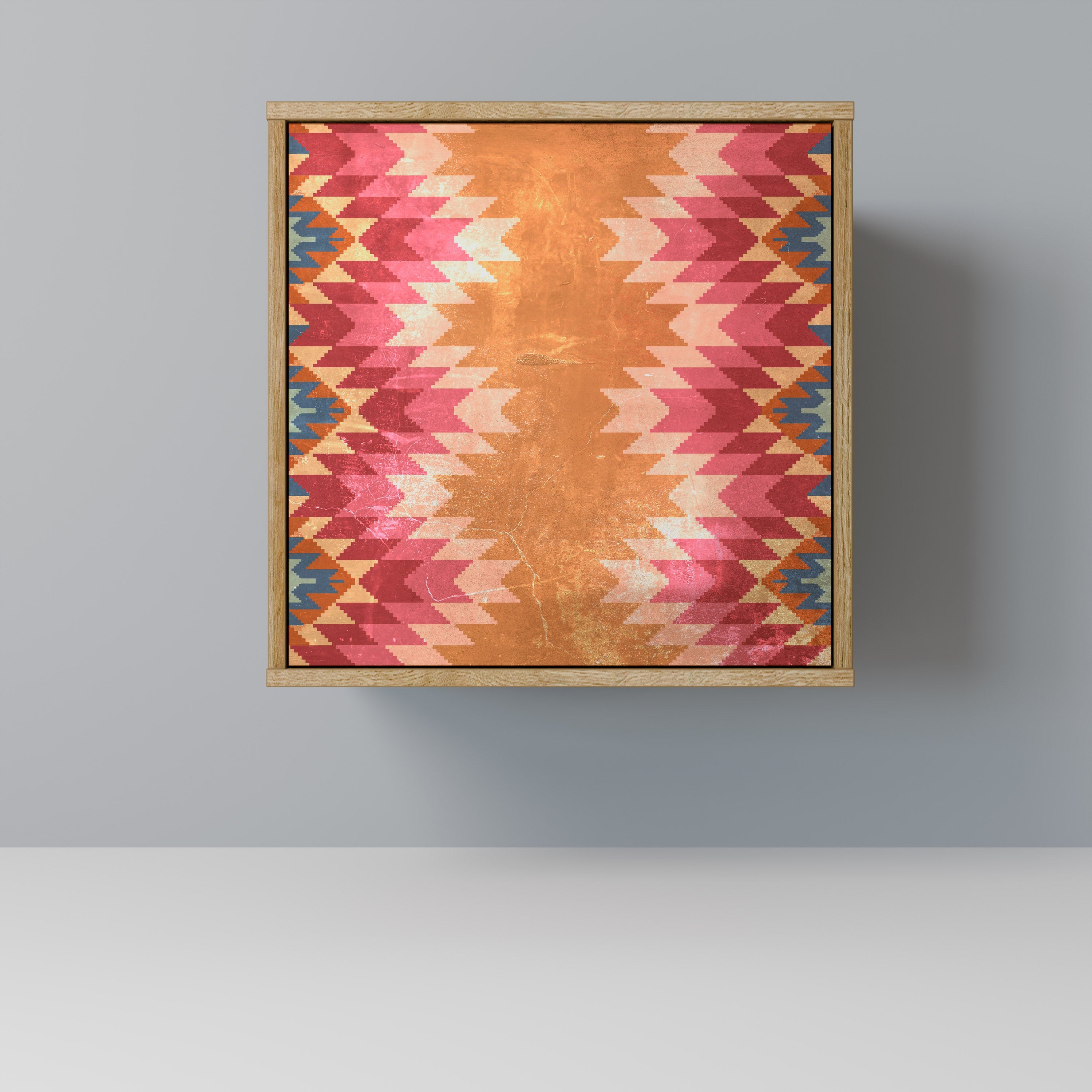 INDIAN FOLK Aparador de 1 Porta em Efeito Carvalho