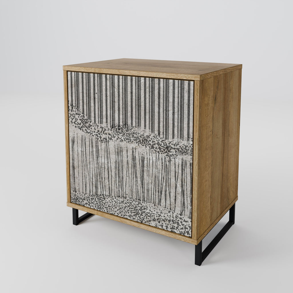 GRAIN LINES 1-Door Sideboard in Oak Effect