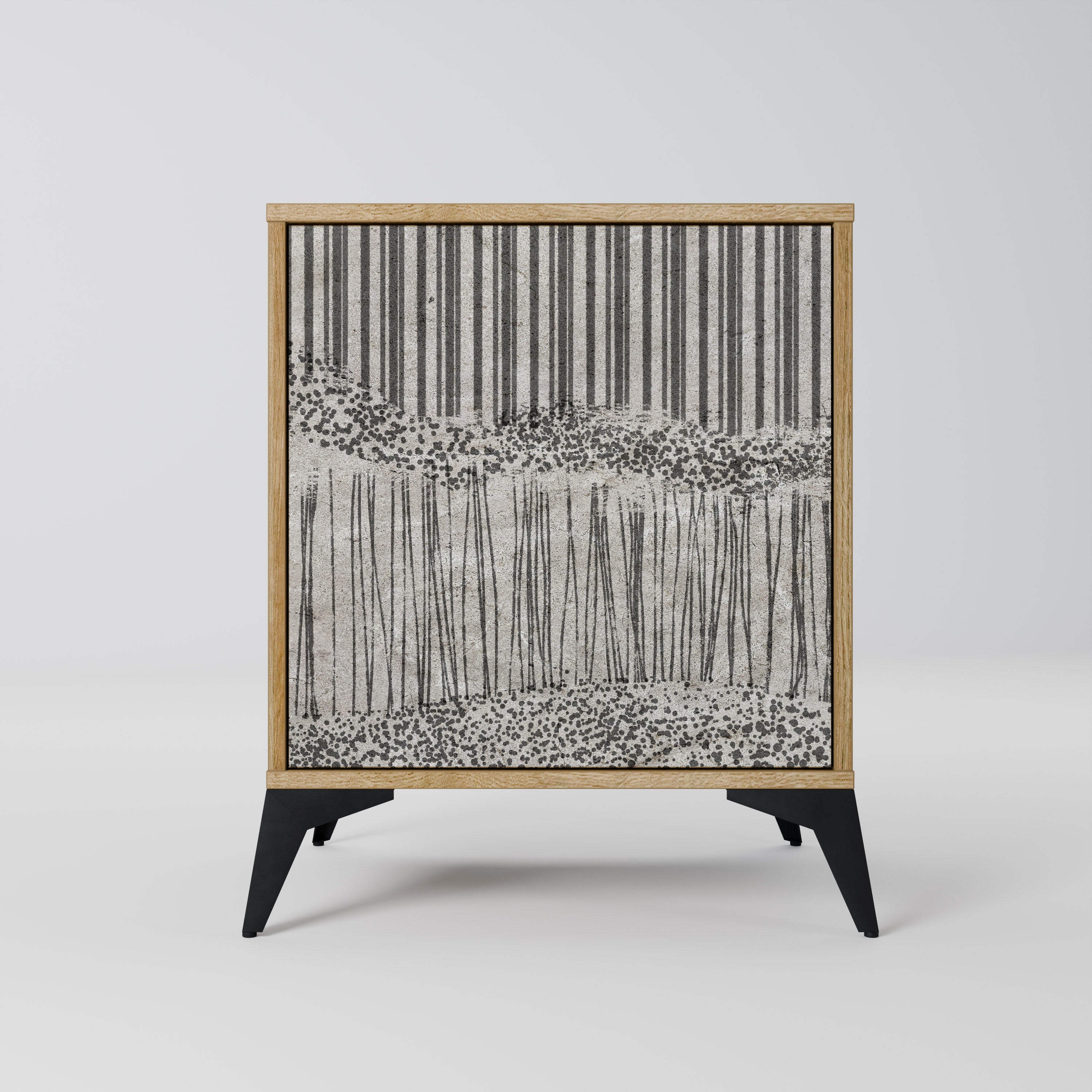 GRAIN LINES Aparador de 1 Porta em Efeito Carvalho