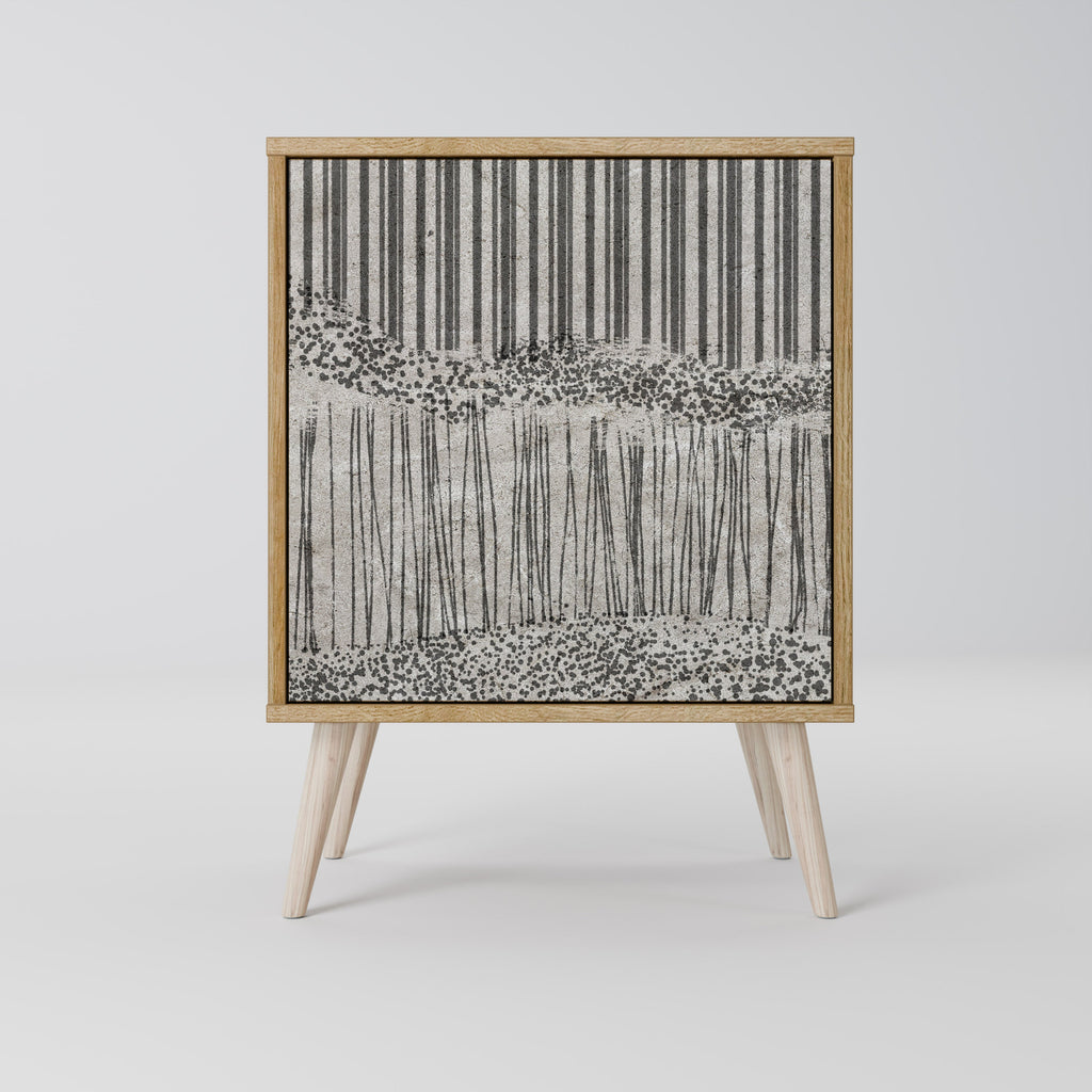 GRAIN LINES 1-Door Sideboard in Oak Effect