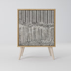 GRAIN LINES 1-Door Sideboard in Oak Effect