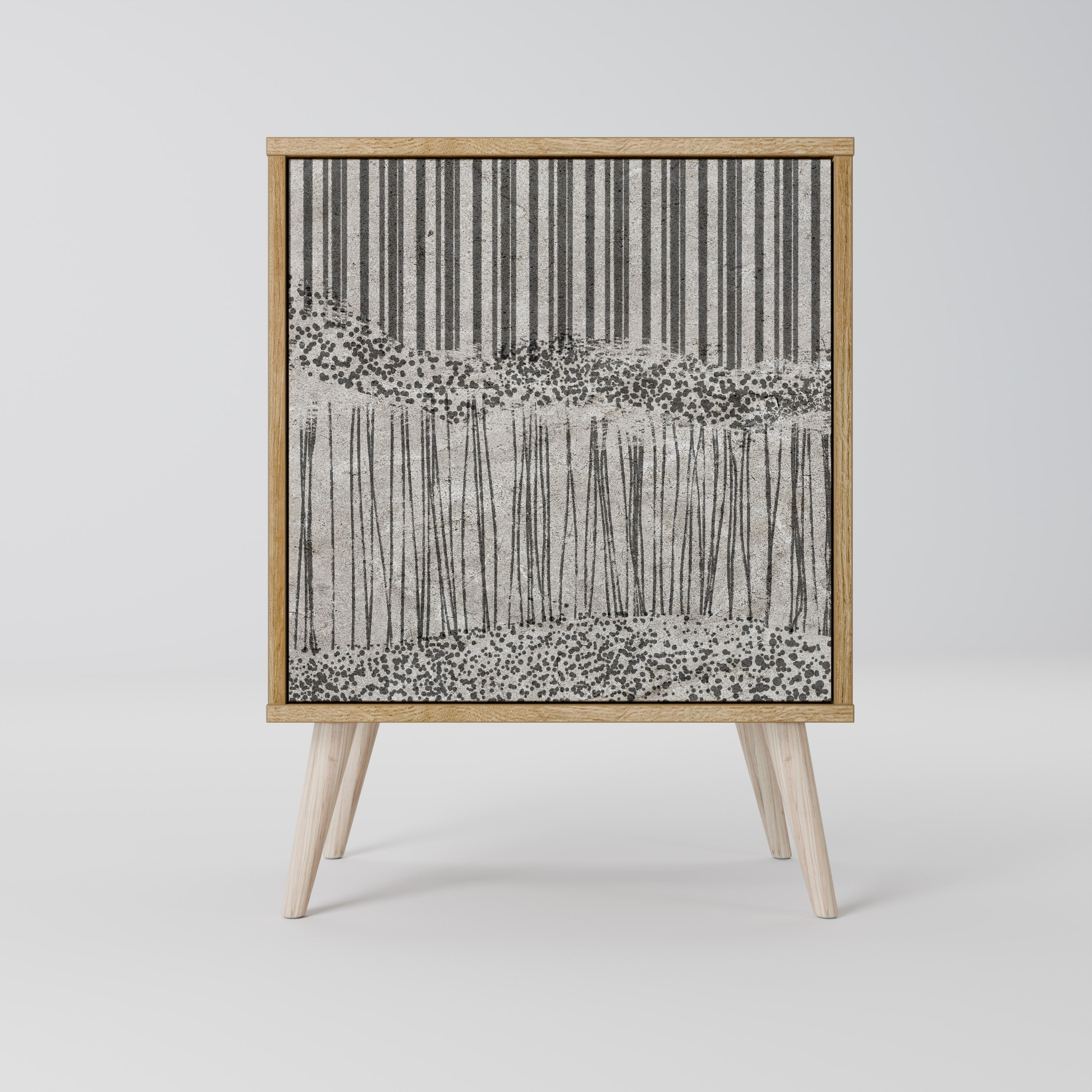 GRAIN LINES Aparador de 1 Porta em Efeito Carvalho