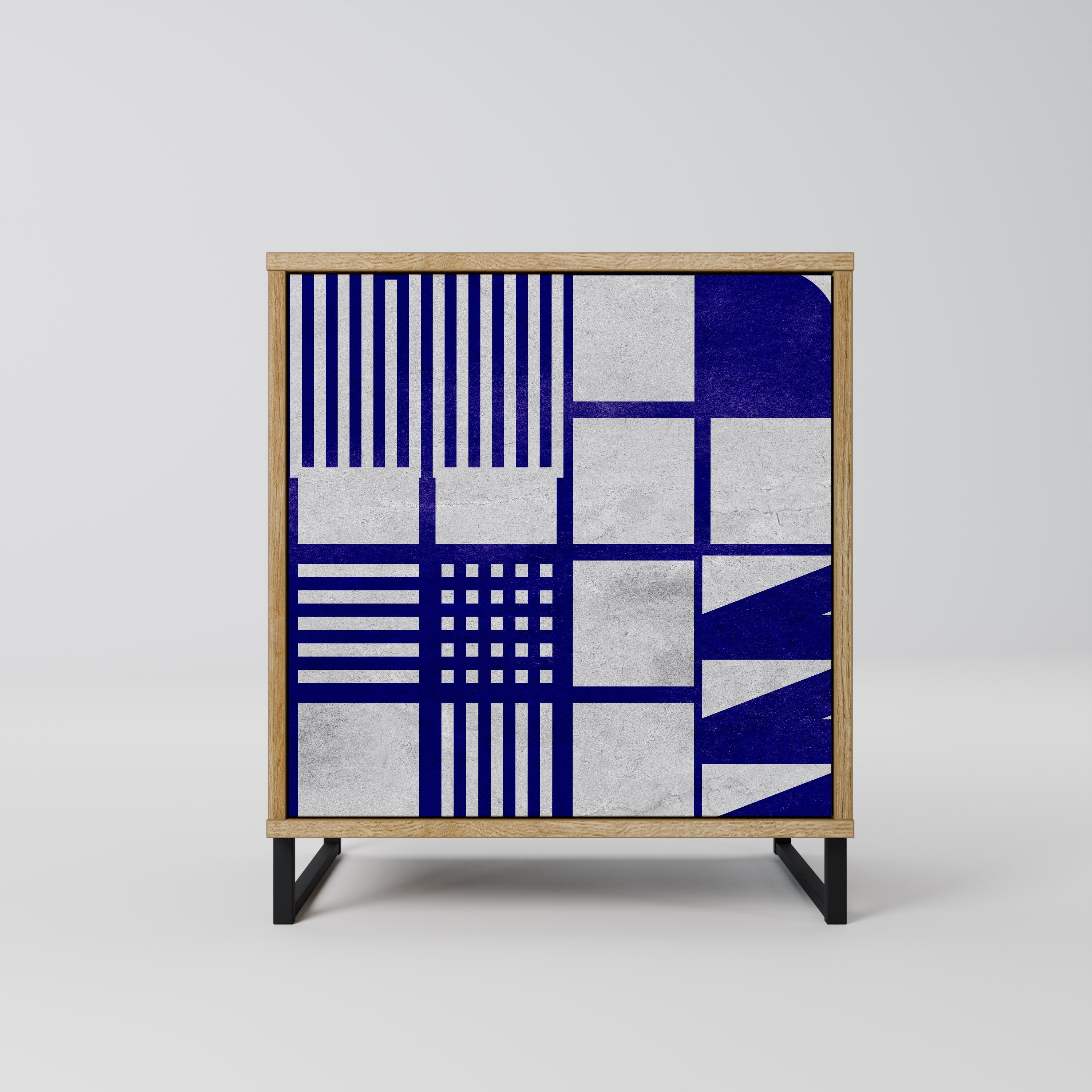 THE RIGHT PLACES Aparador de 1 Porta em Efeito Carvalho