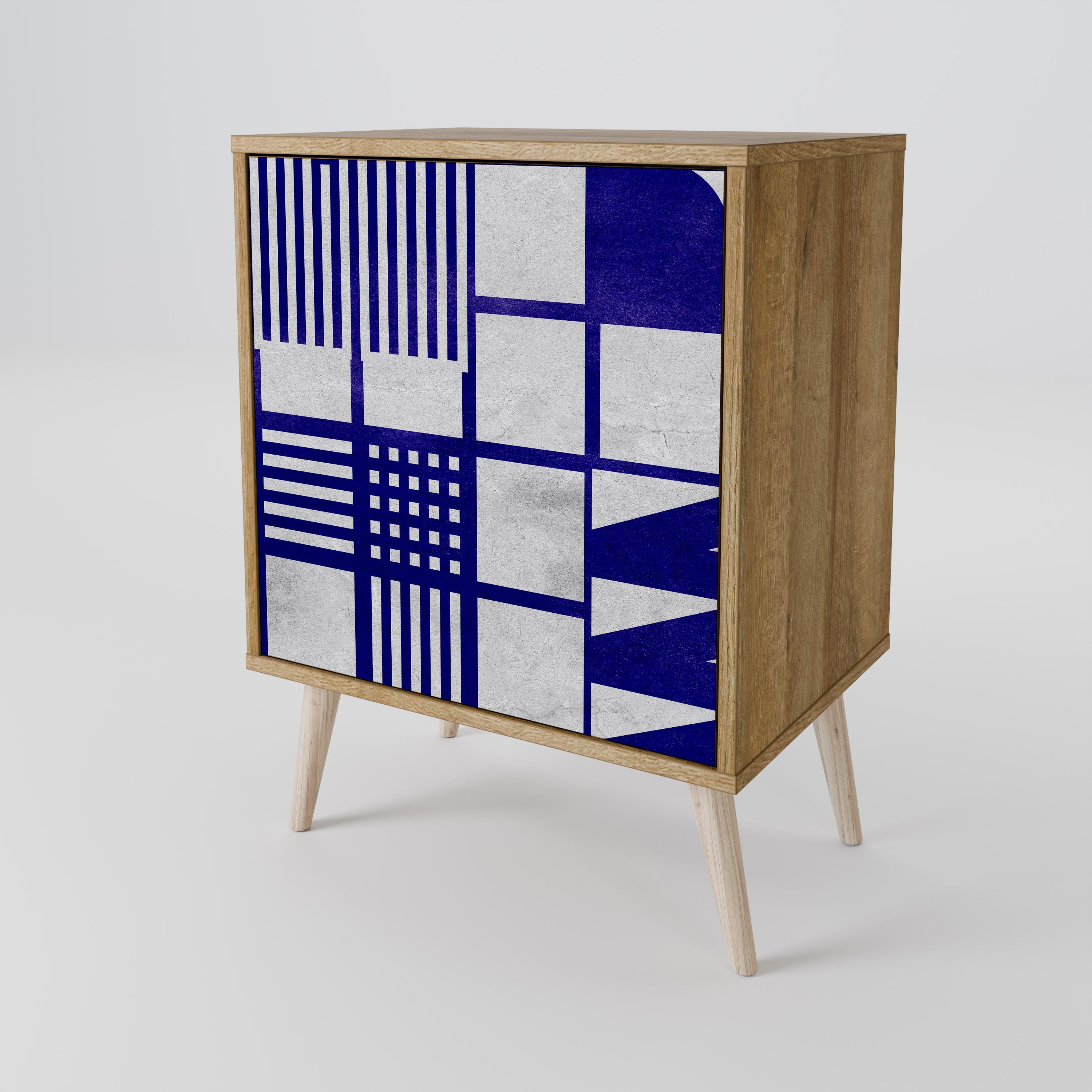 THE RIGHT PLACES Aparador de 1 Porta em Efeito Carvalho