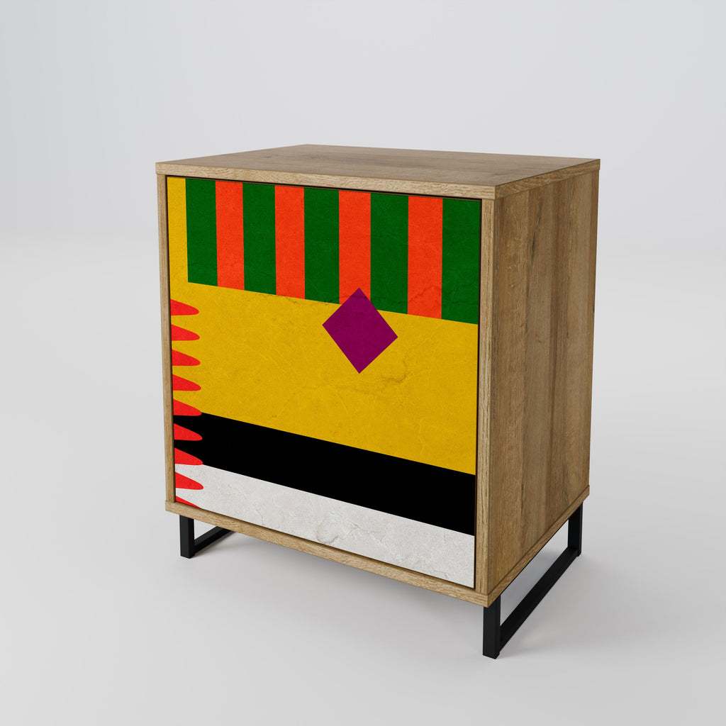 VIVID ART 1-Door Sideboard in Oak Effect