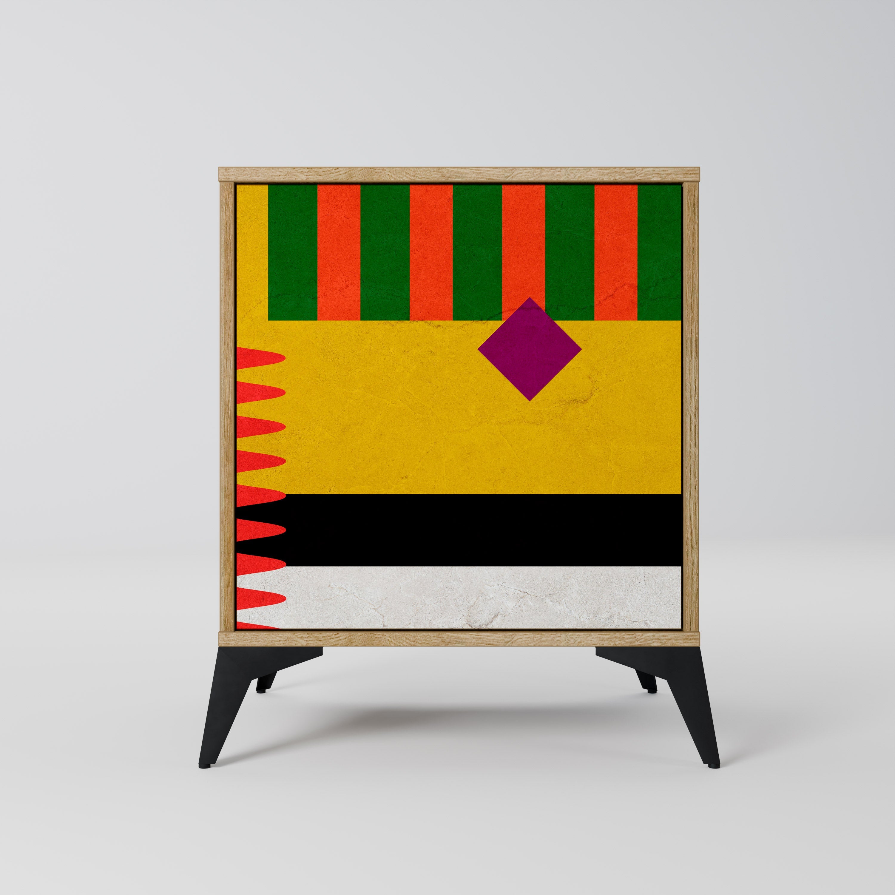 VIVID ART Aparador de 1 Porta em Efeito Carvalho