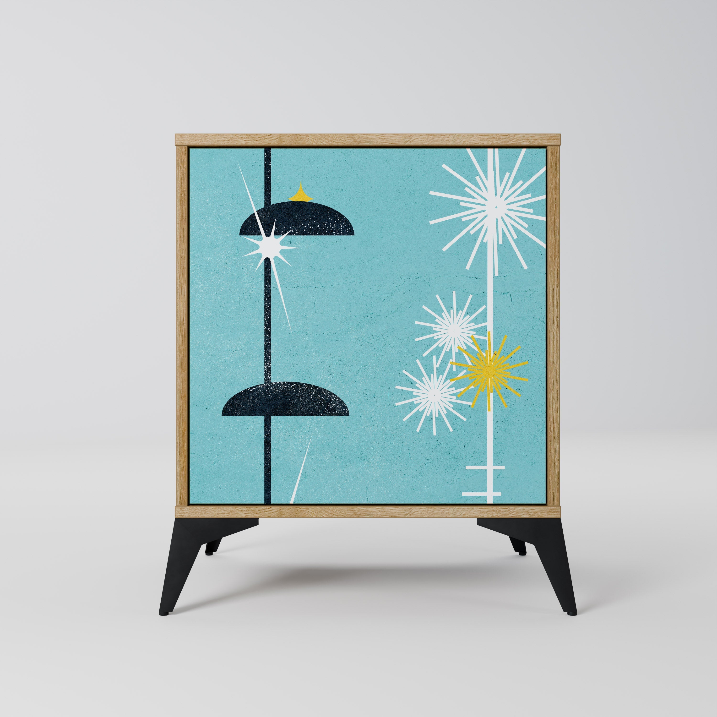 PATHS TO HAPPINESS Aparador de 1 Porta em Efeito Carvalho