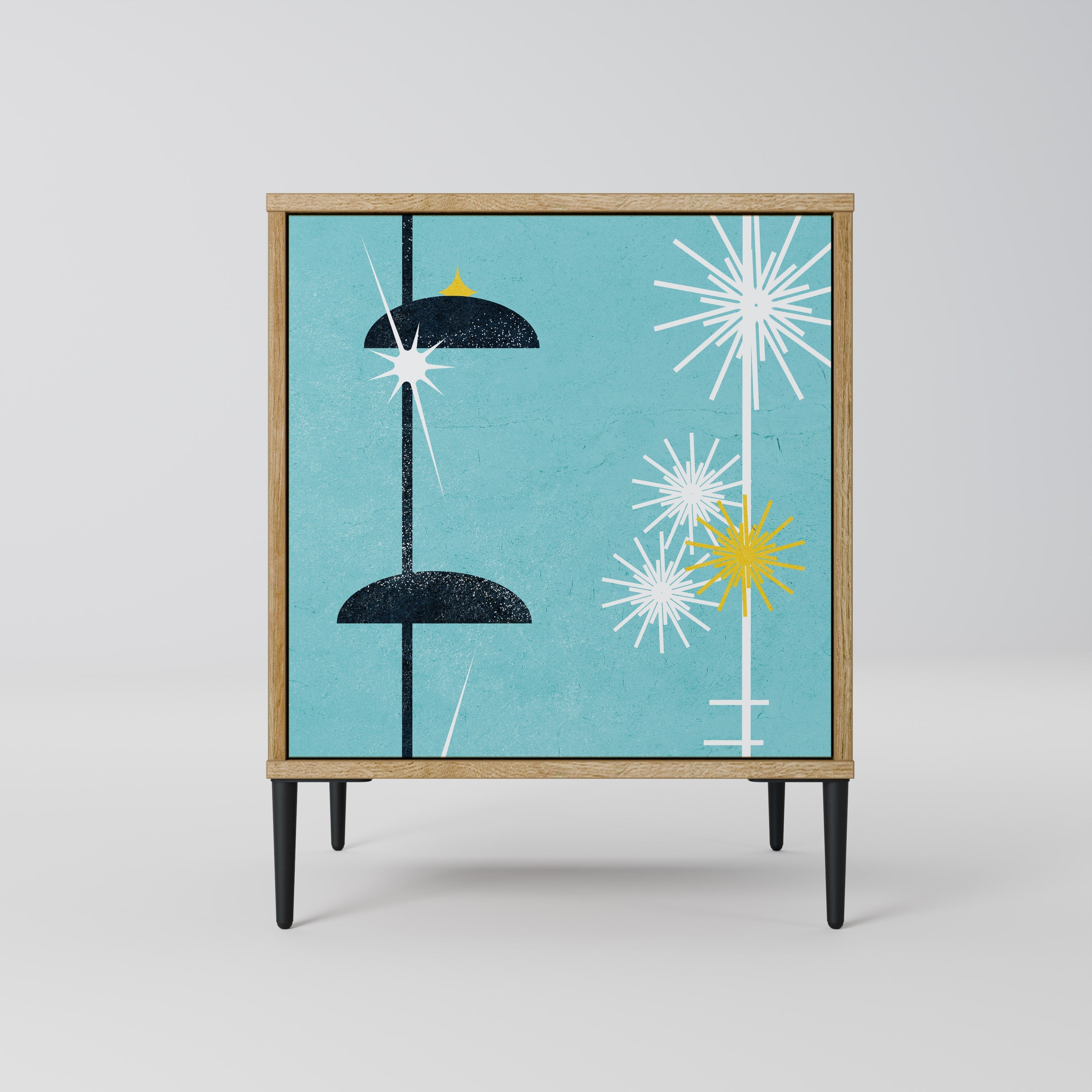 PATHS TO HAPPINESS Aparador de 1 Porta em Efeito Carvalho