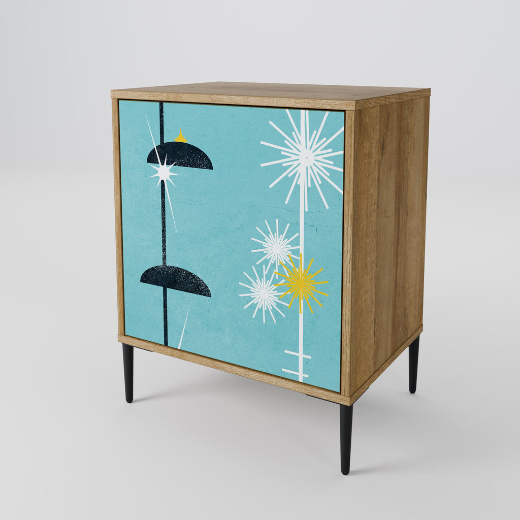 PATHS TO HAPPINESS Aparador de 1 Porta em Efeito Carvalho