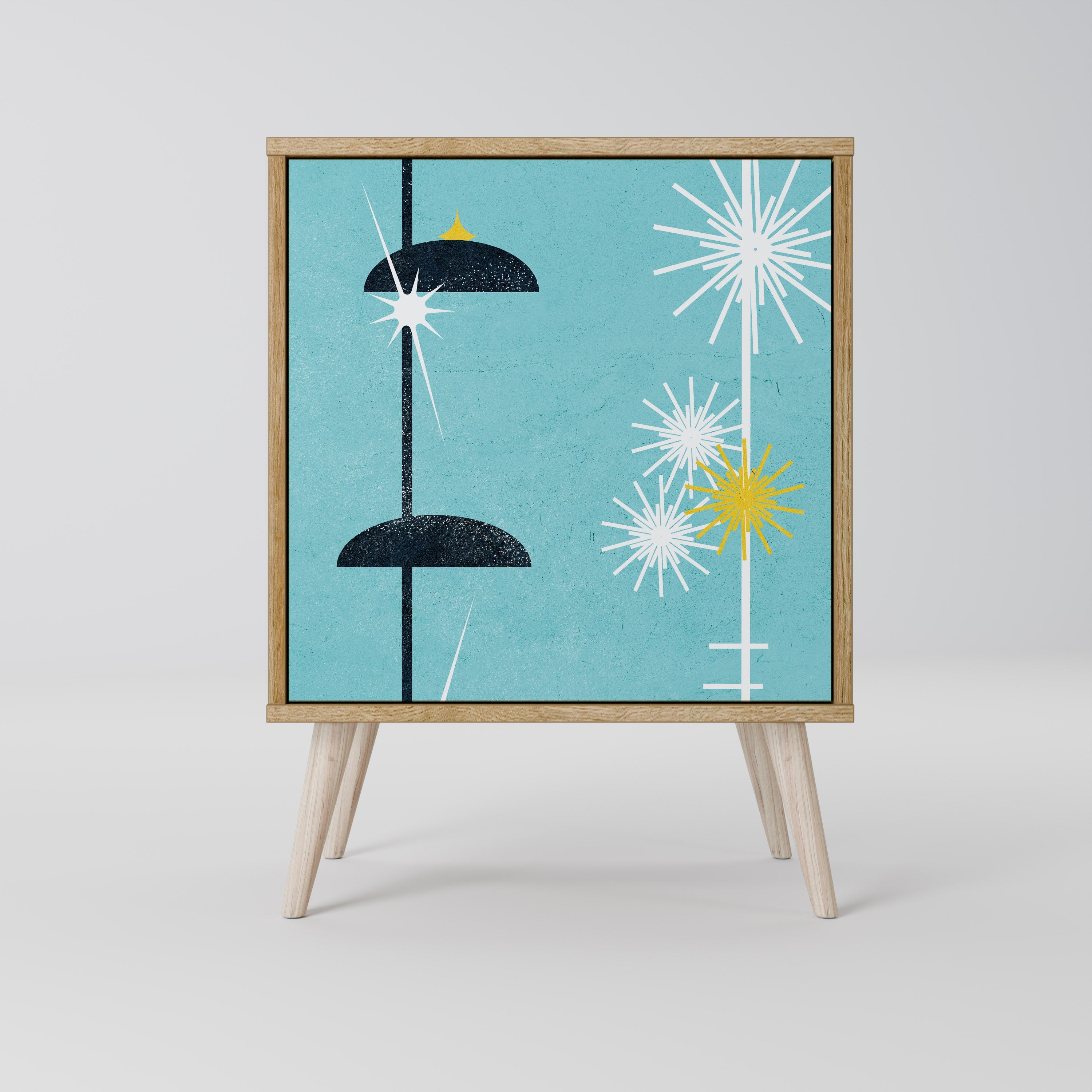 PATHS TO HAPPINESS Aparador de 1 Porta em Efeito Carvalho