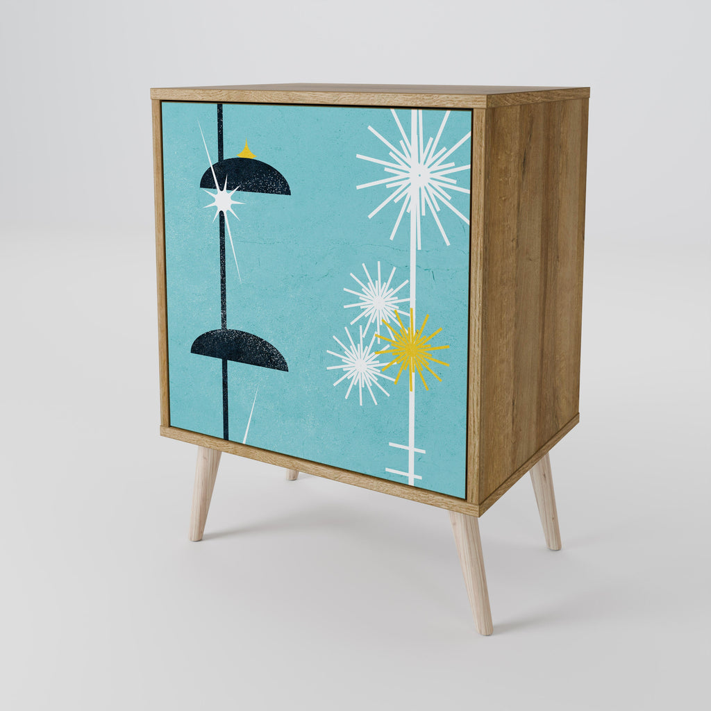 PATHS TO HAPPINESS Aparador de 1 Porta em Efeito Carvalho