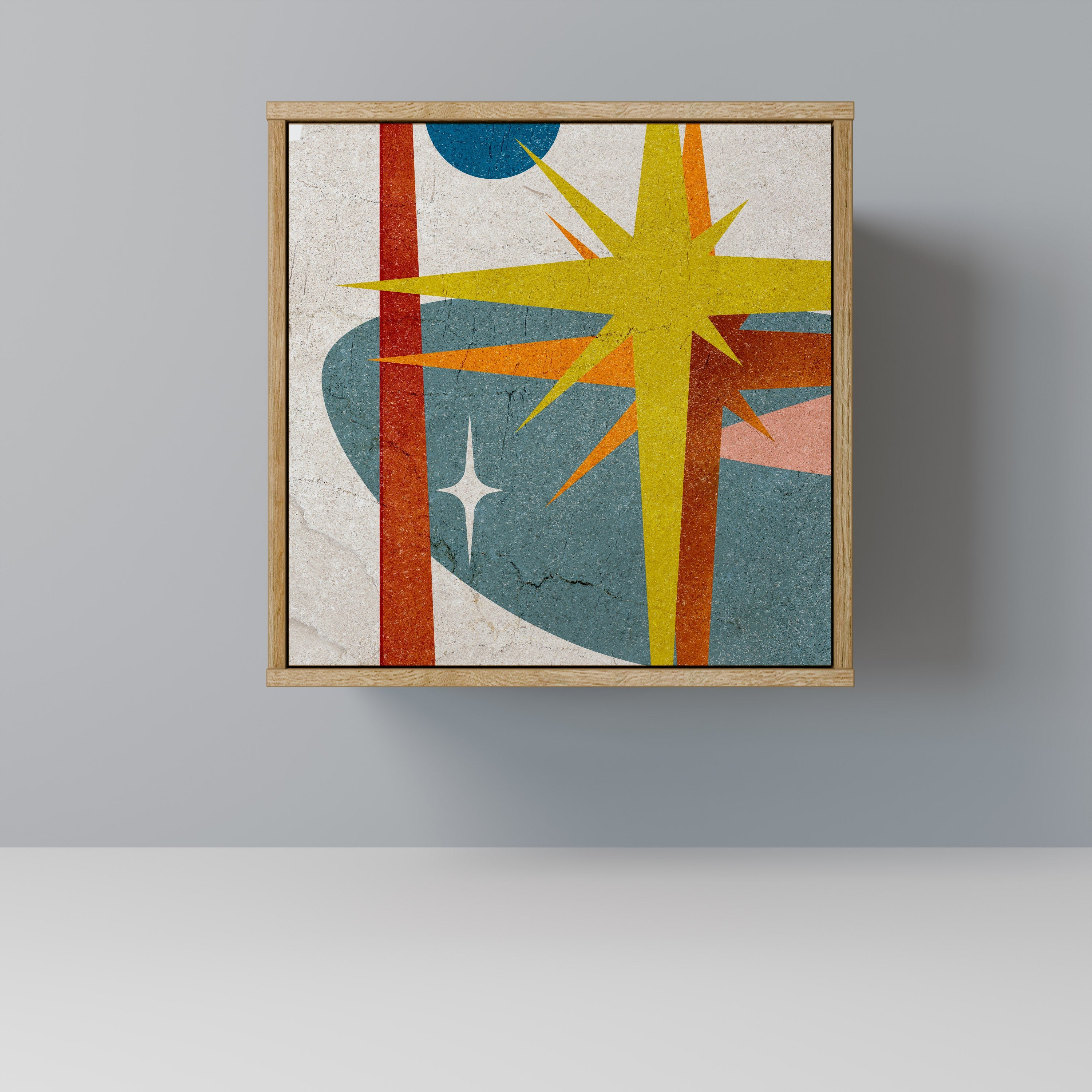 INTERSTELLAR VIBES Aparador de 1 Porta em Efeito Carvalho