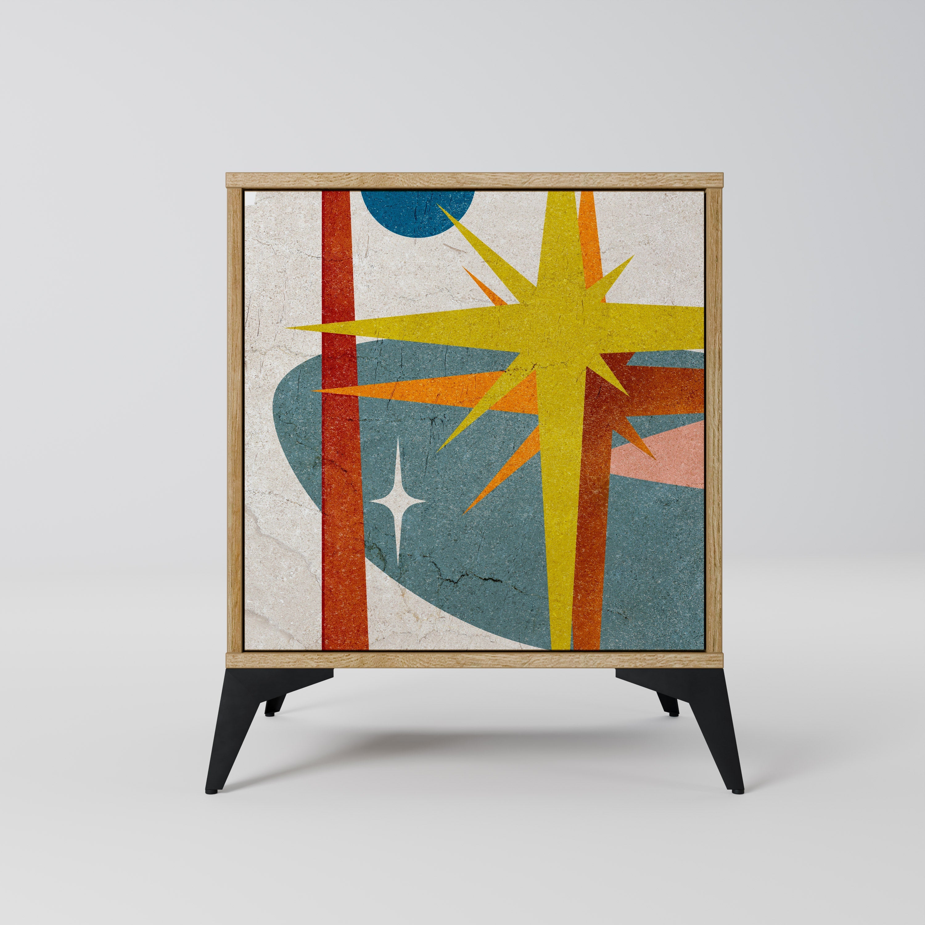 INTERSTELLAR VIBES Aparador de 1 Porta em Efeito Carvalho