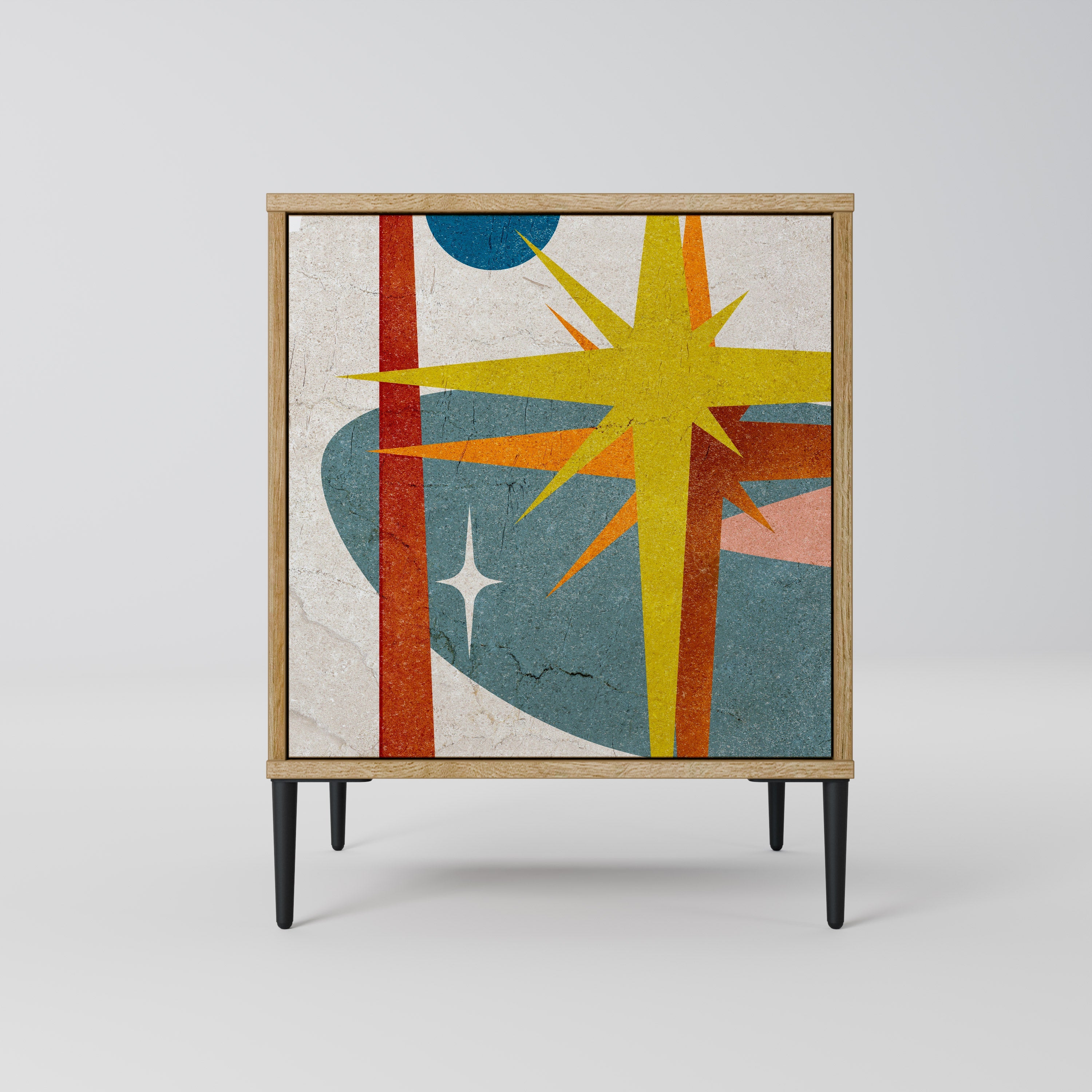 INTERSTELLAR VIBES Aparador de 1 Porta em Efeito Carvalho