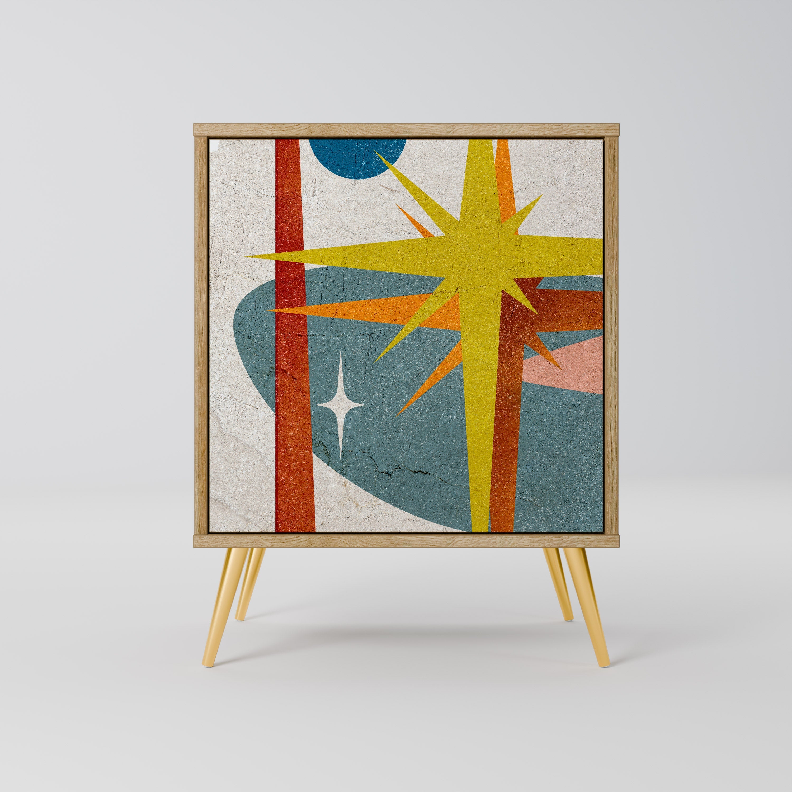 INTERSTELLAR VIBES Aparador de 1 Porta em Efeito Carvalho