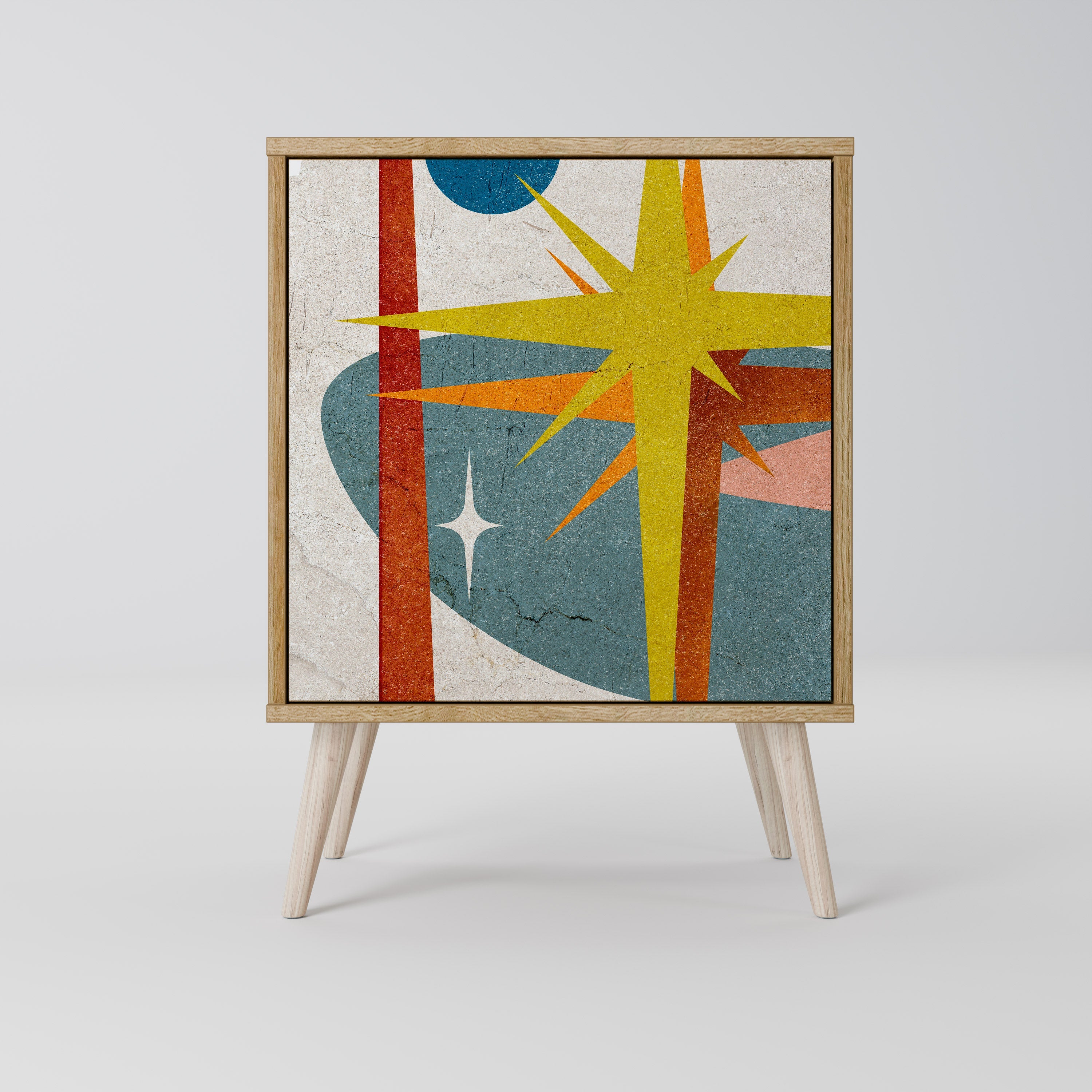 INTERSTELLAR VIBES Aparador de 1 Porta em Efeito Carvalho