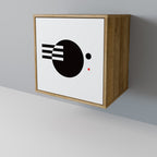 BLACK AND WHITE COMBINATION Aparador de 1 Porta em Efeito Carvalho