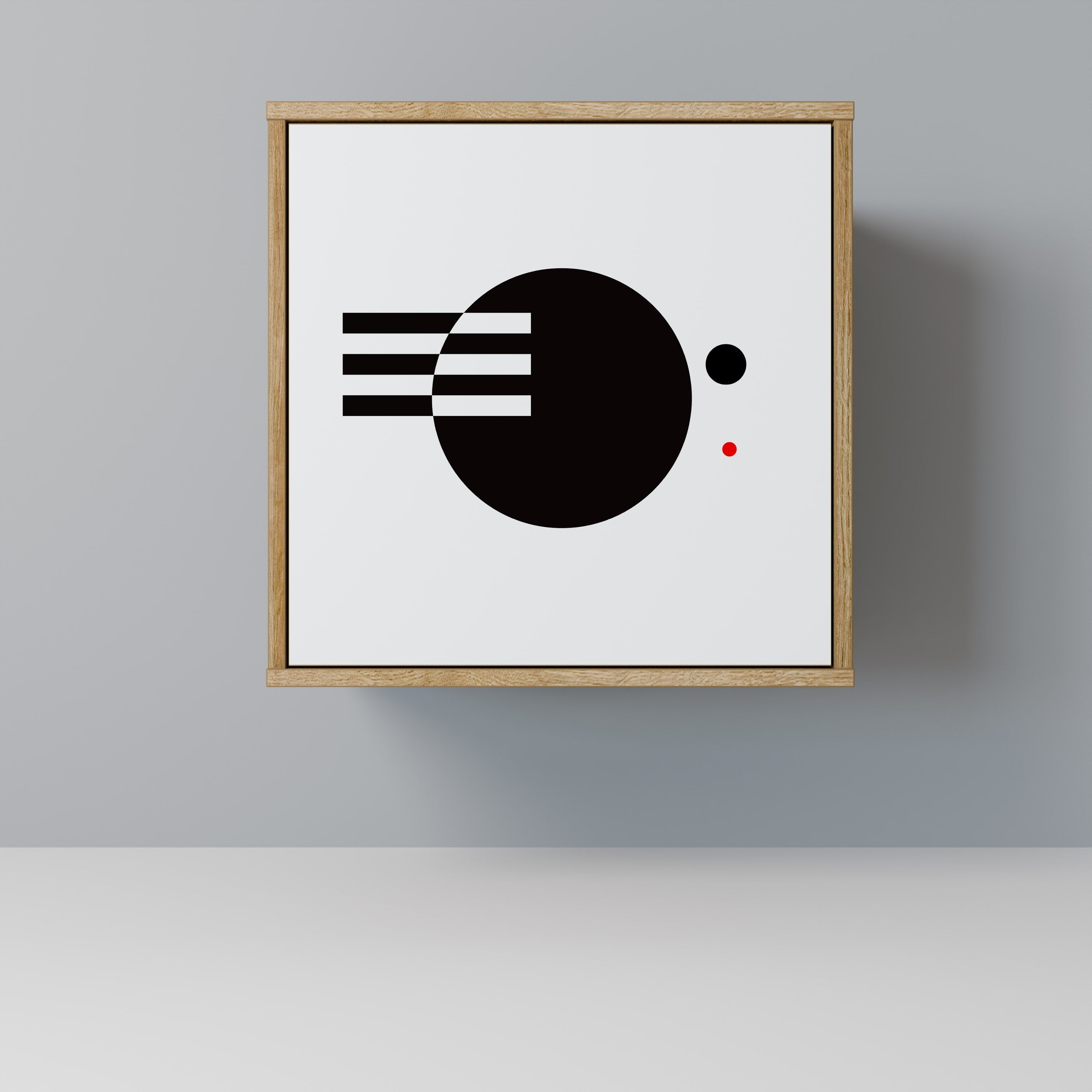 BLACK AND WHITE COMBINATION Aparador de 1 Porta em Efeito Carvalho