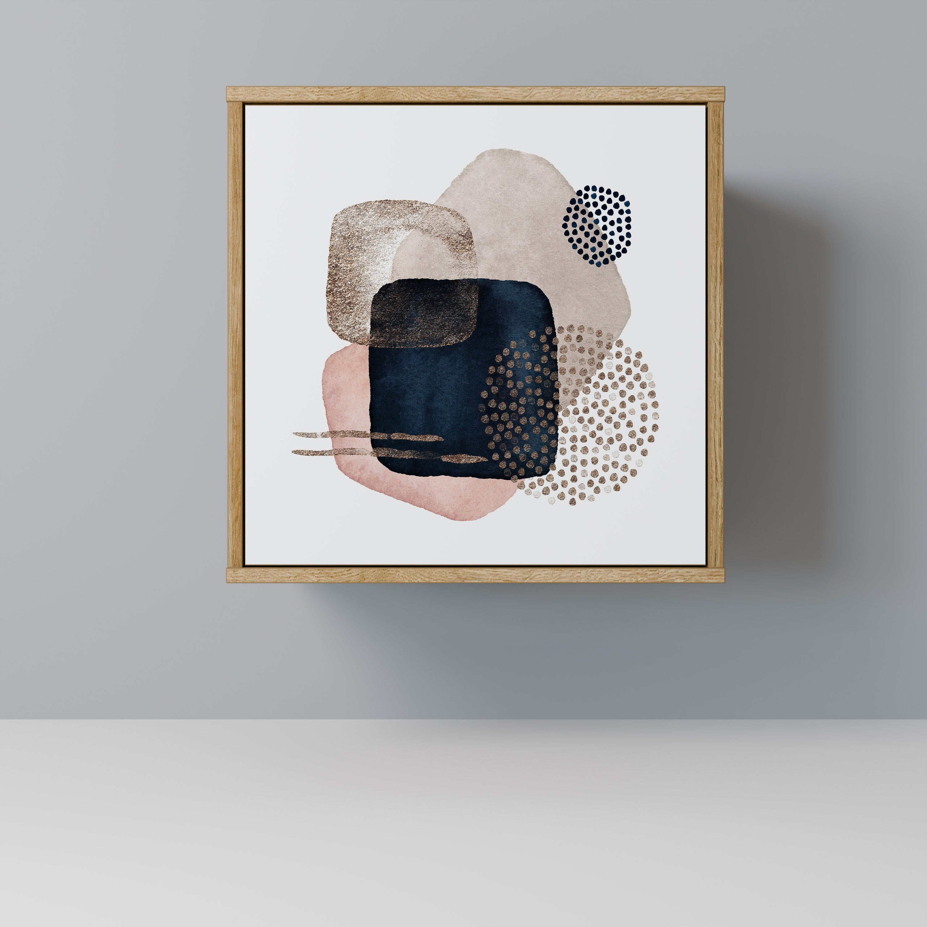 COLORFUL SHAPES Aparador de 1 Porta em Efeito Carvalho