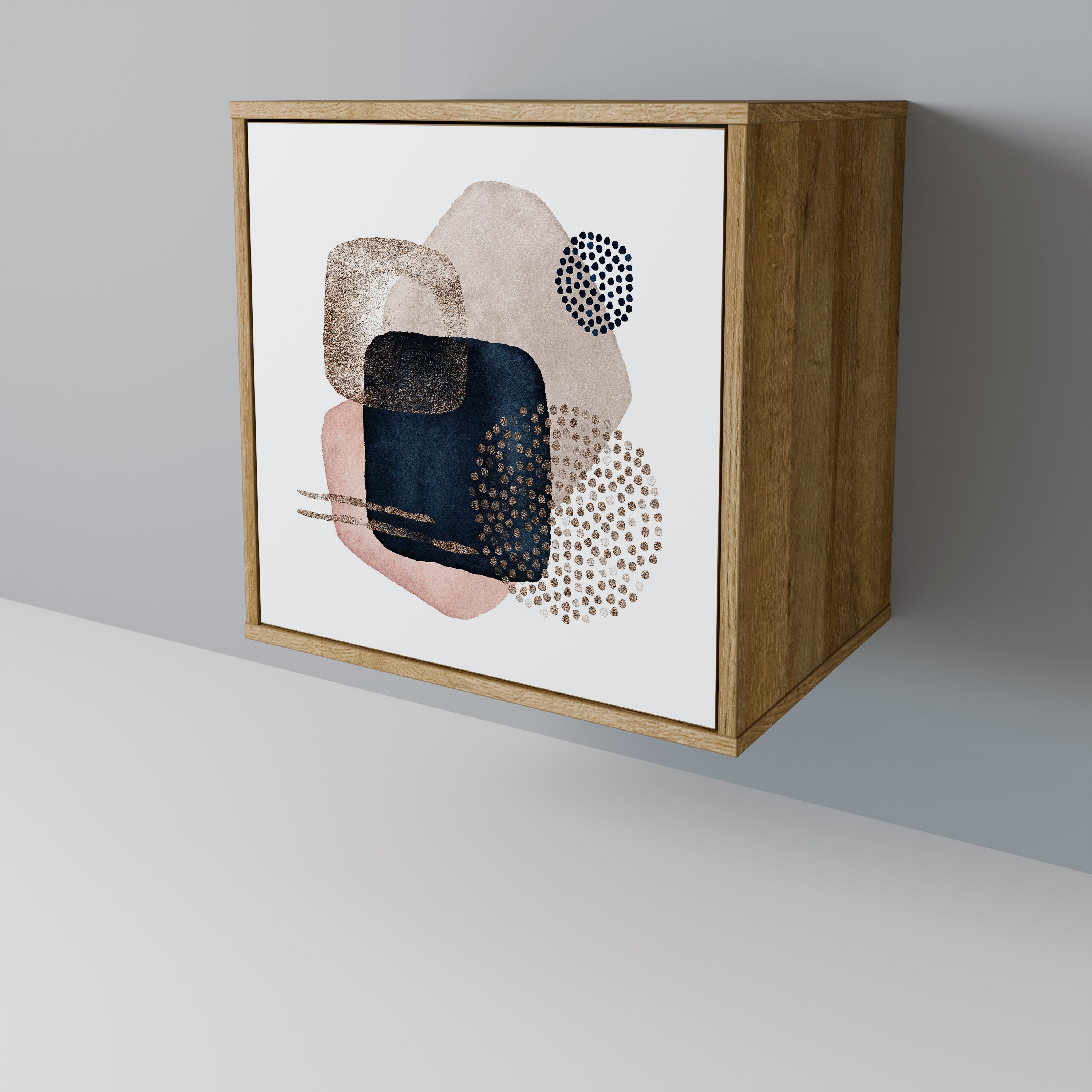 COLORFUL SHAPES Aparador de 1 Porta em Efeito Carvalho