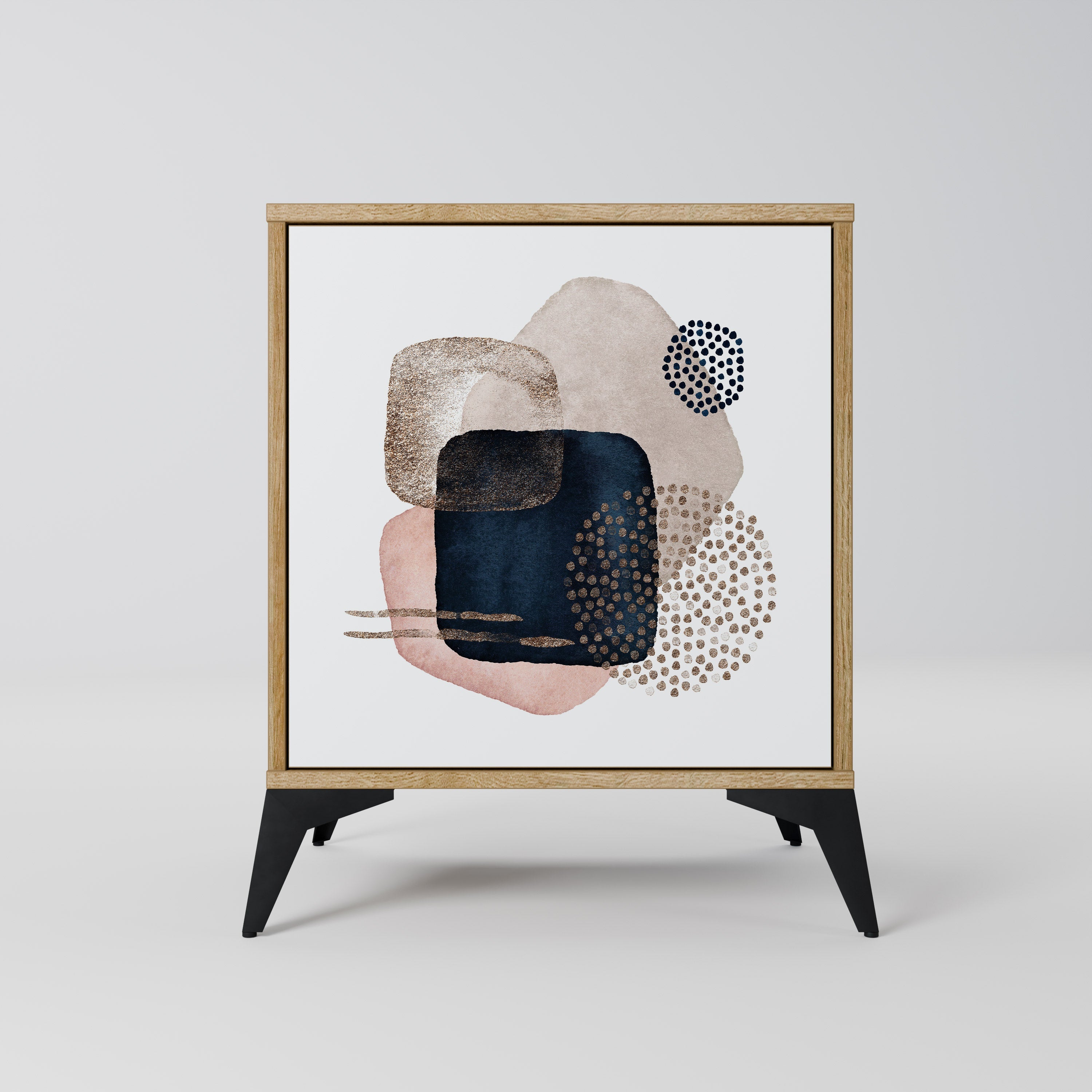 COLORFUL SHAPES Aparador de 1 Porta em Efeito Carvalho