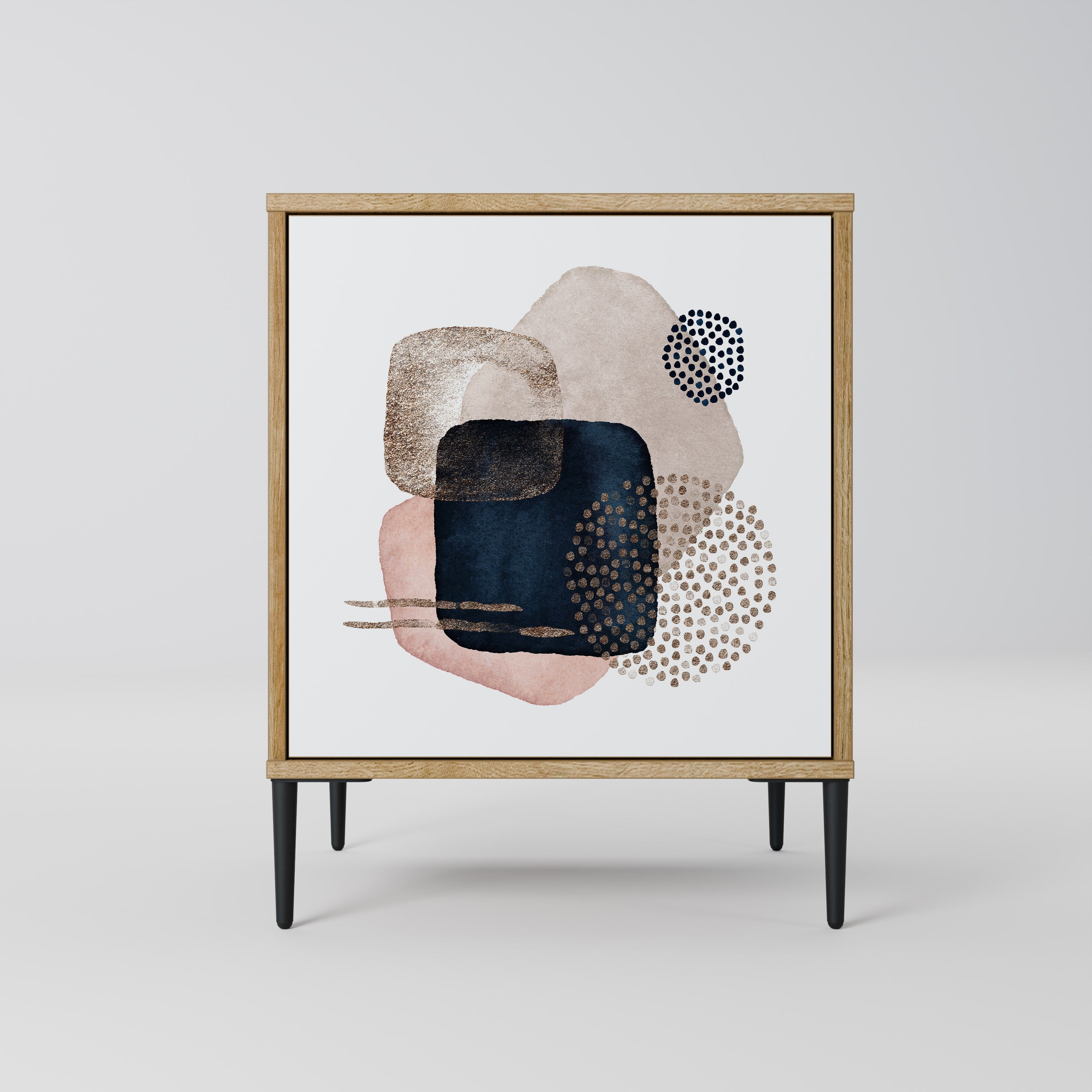 COLORFUL SHAPES Aparador de 1 Porta em Efeito Carvalho