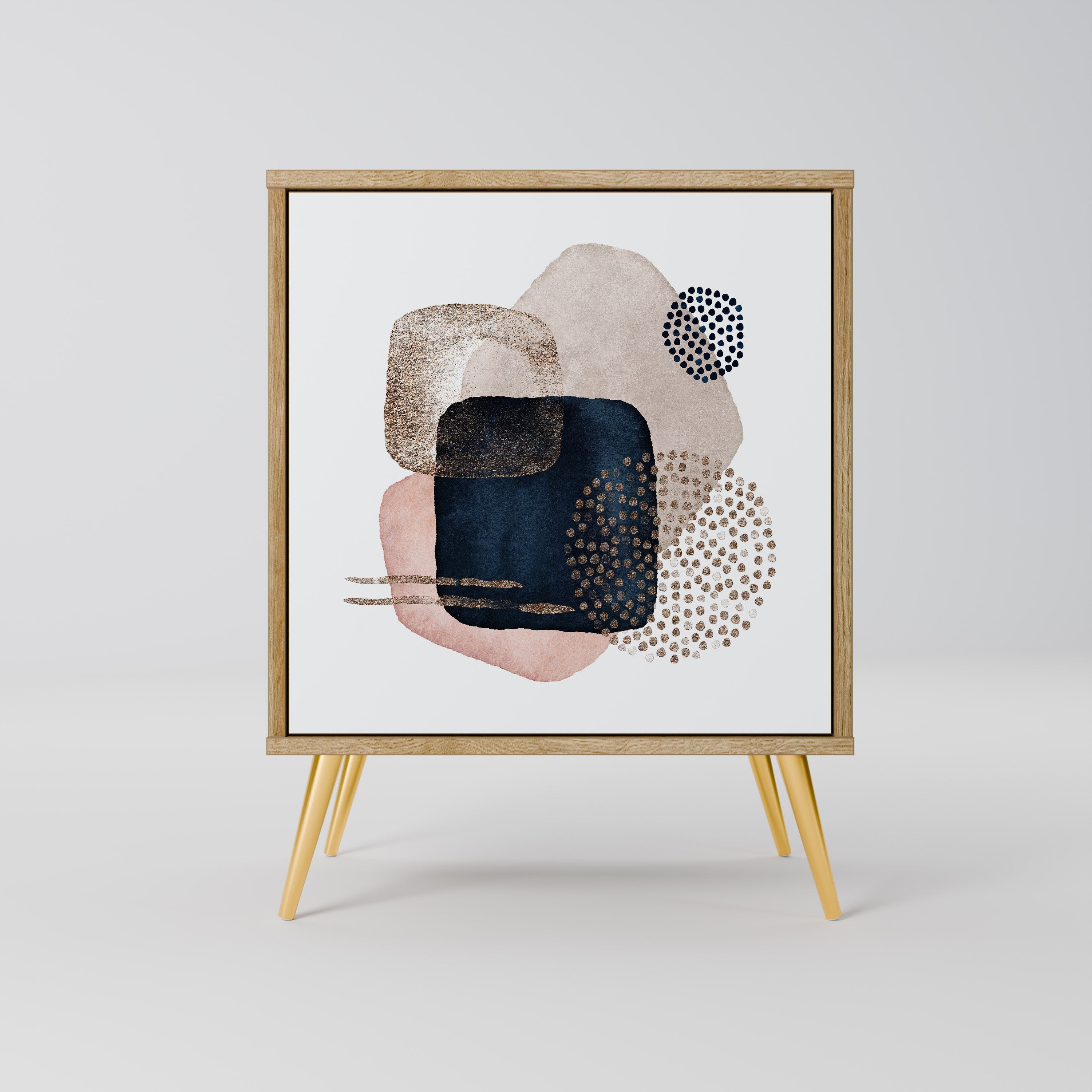 COLORFUL SHAPES Aparador de 1 Porta em Efeito Carvalho